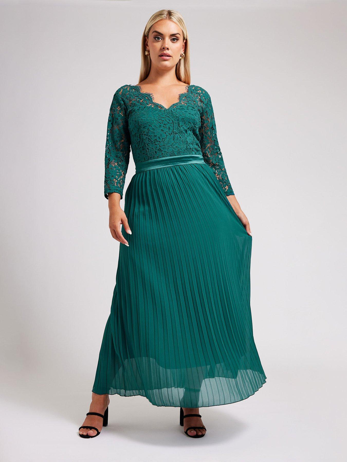 yours-curve-wrap-lace-pleated-maxi-dressback