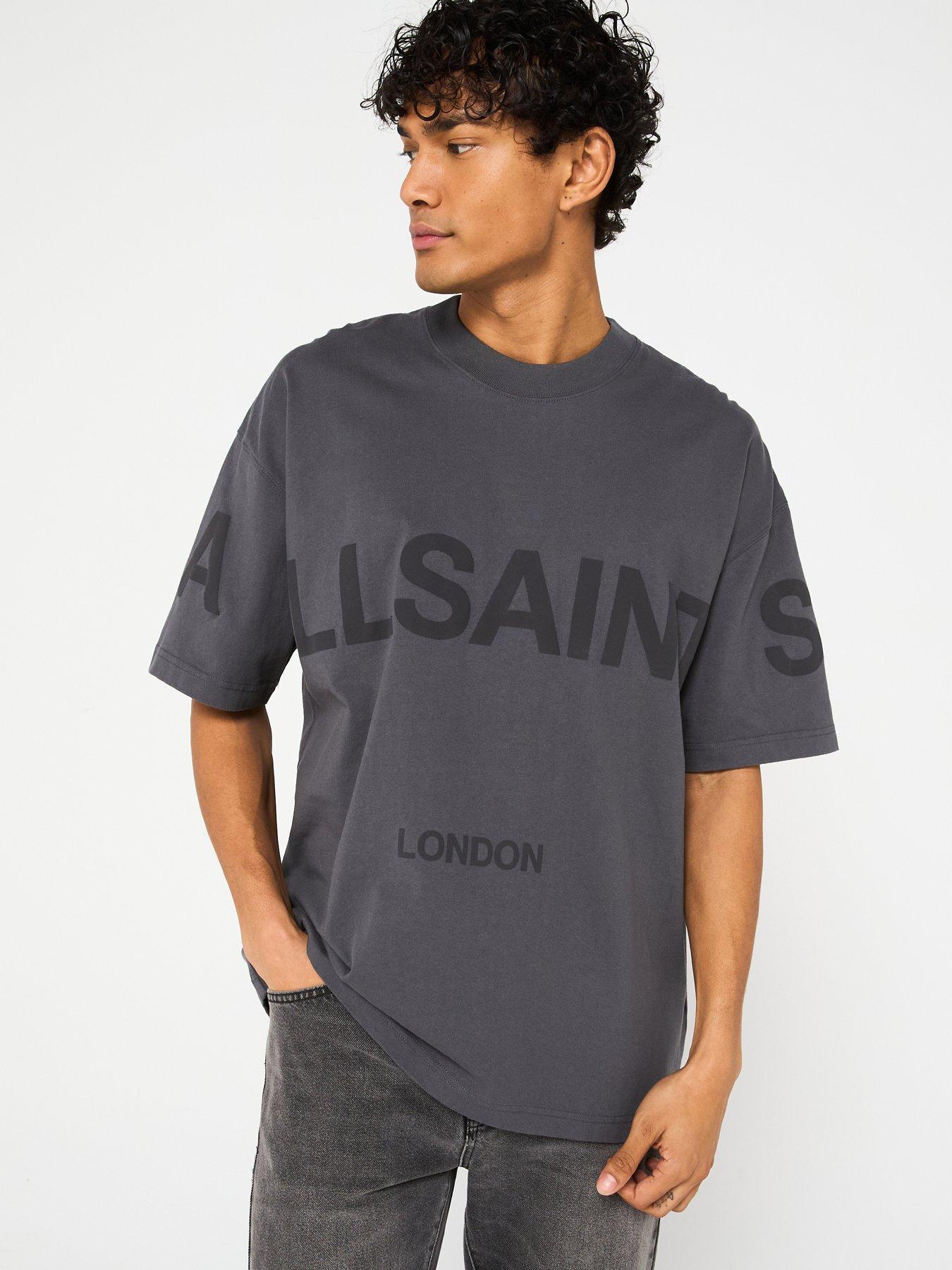 Image 1 of 4 of AllSaints Biggy Crew Neck T-Shirt - Grey