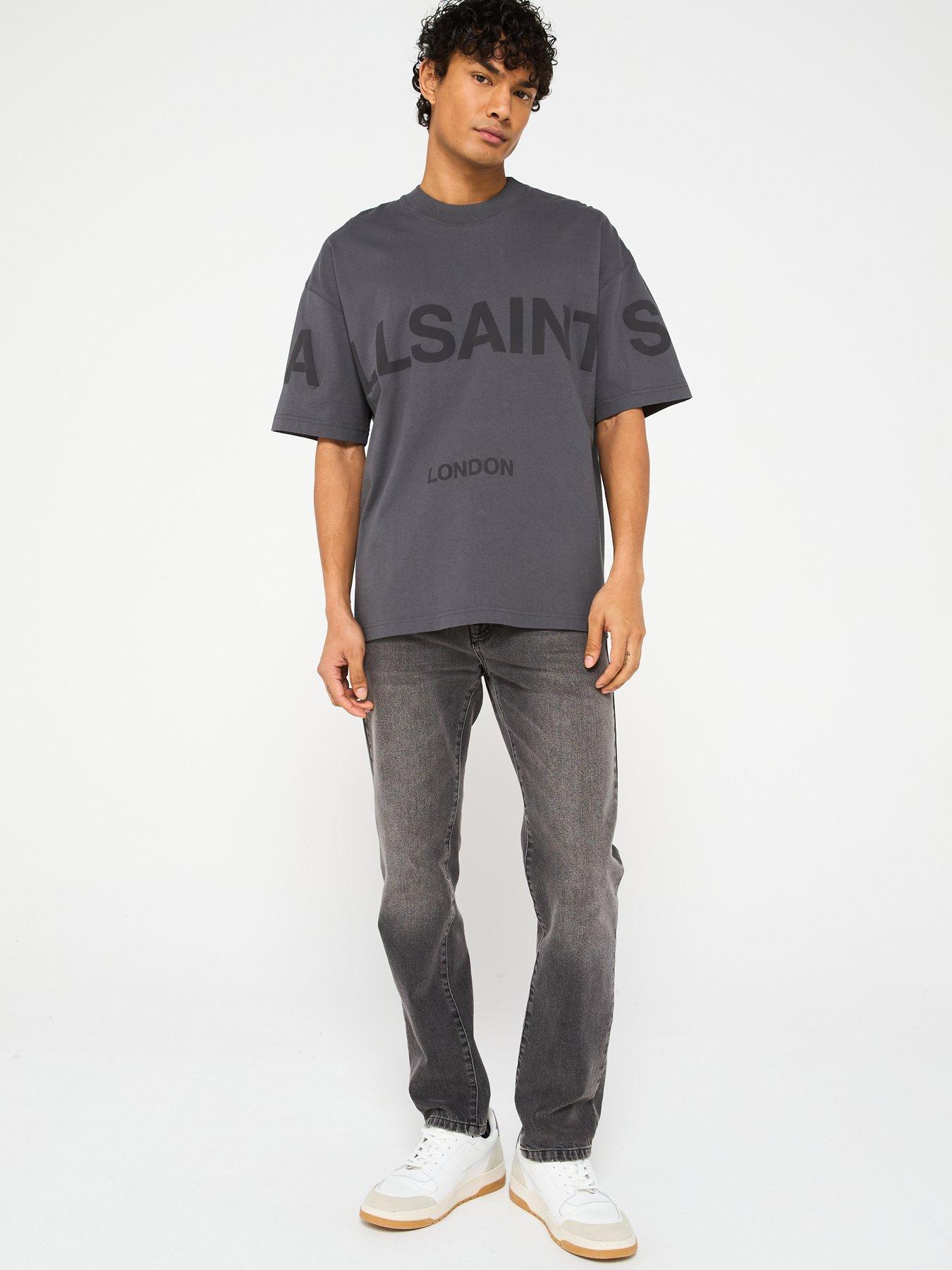 Image 3 of 4 of AllSaints Biggy Crew Neck T-Shirt - Grey