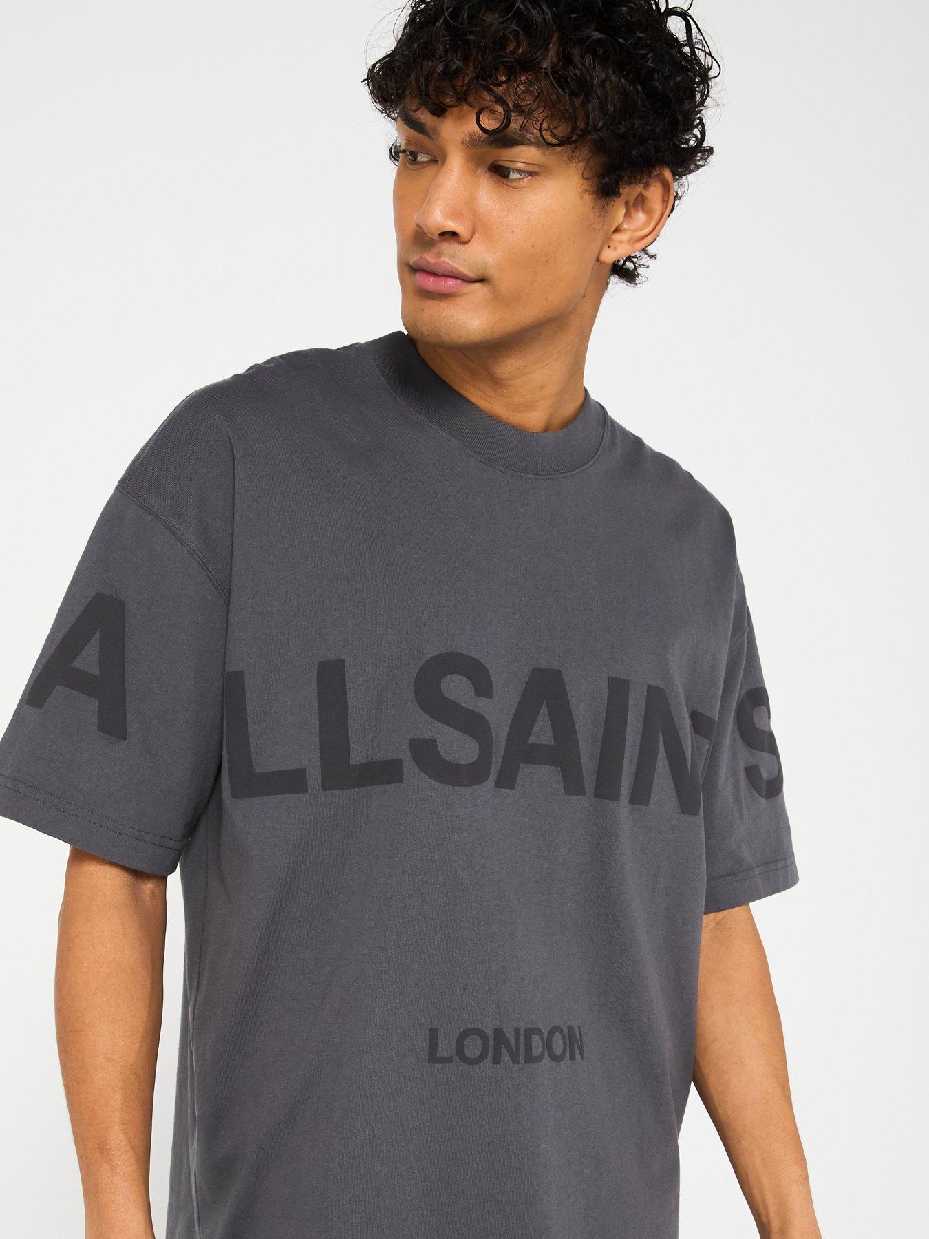 Image 4 of 4 of AllSaints Biggy Crew Neck T-Shirt - Grey