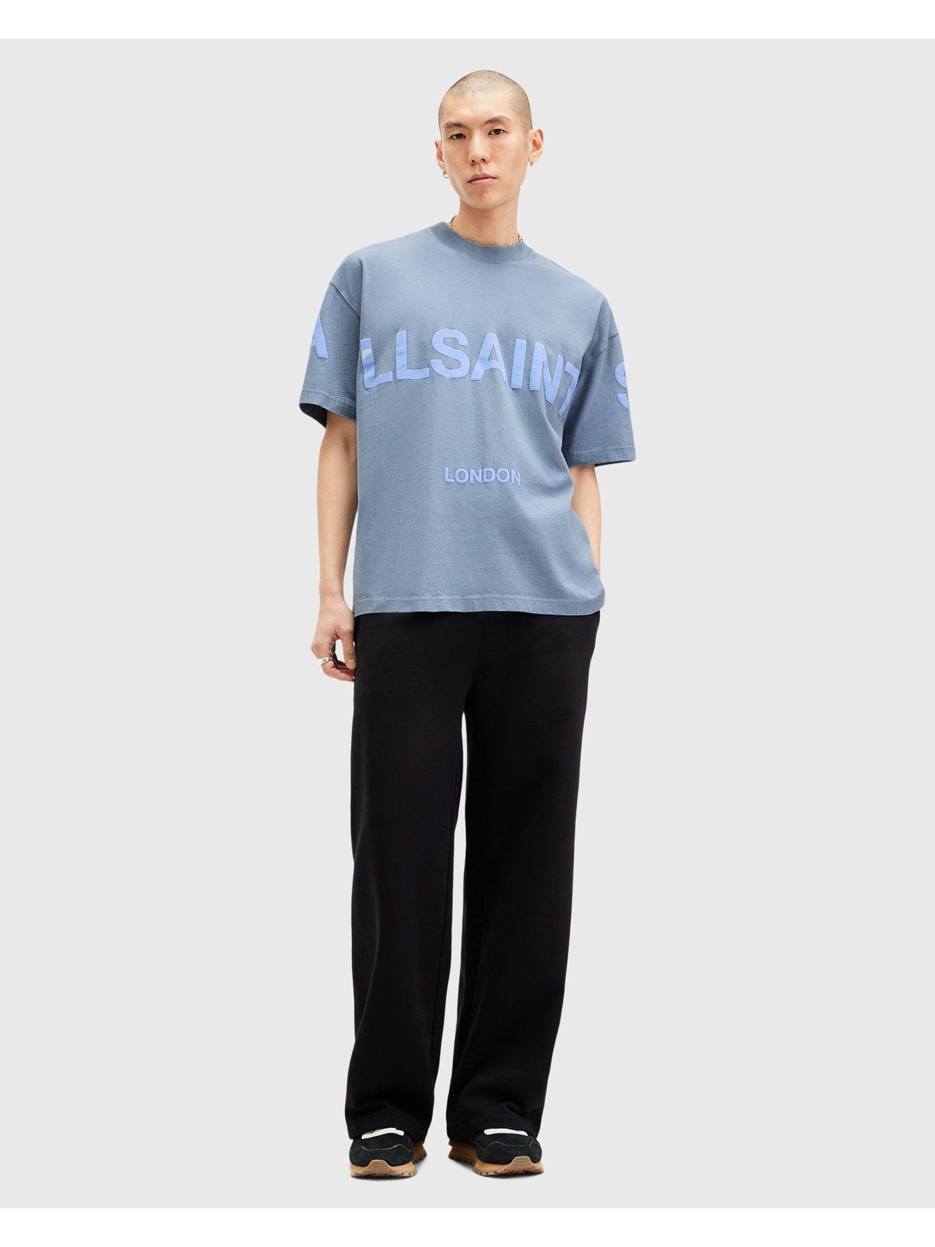 Image 3 of 5 of AllSaints Biggy Crew Neck T-Shirt - Blue