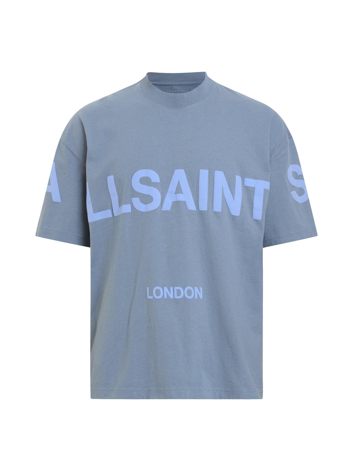 Image 5 of 5 of AllSaints Biggy Crew Neck T-Shirt - Blue