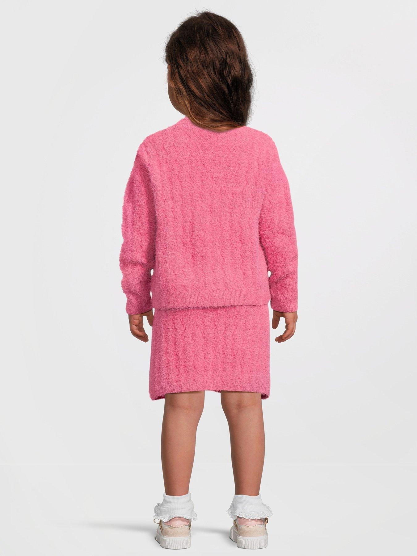 river-island-mini-mini-girl-fluffy-cardigan-and-skirt-party-set-pinkstillFront