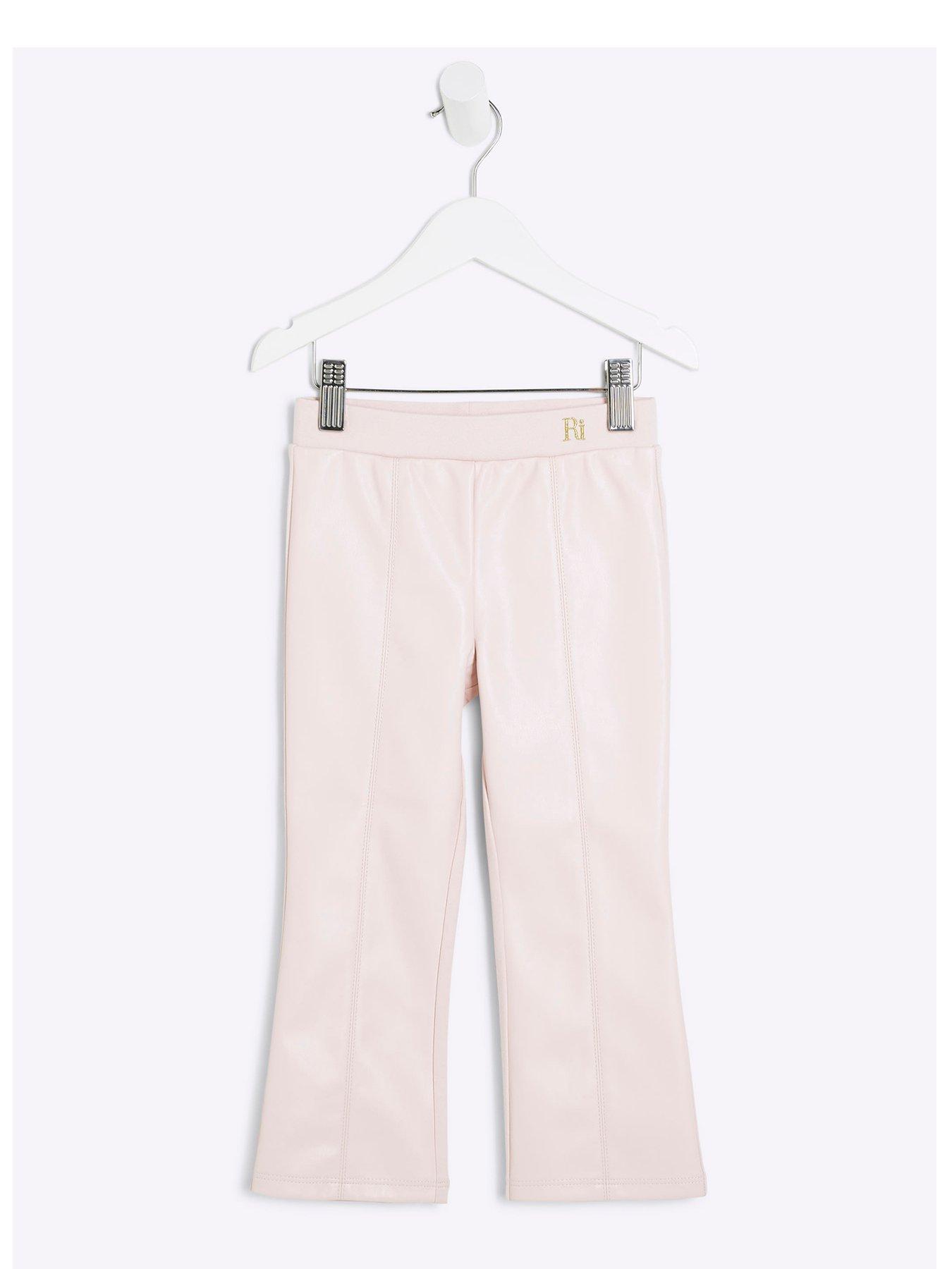 river-island-mini-mini-girl-leather-flare-trousers-pink