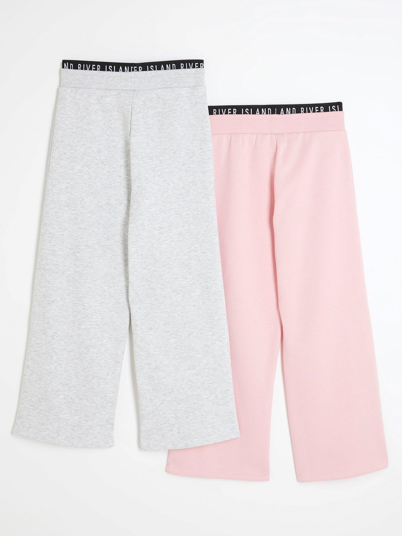 Image 2 of 4 of River Island Girls Ri Waistband Joggers - Pink