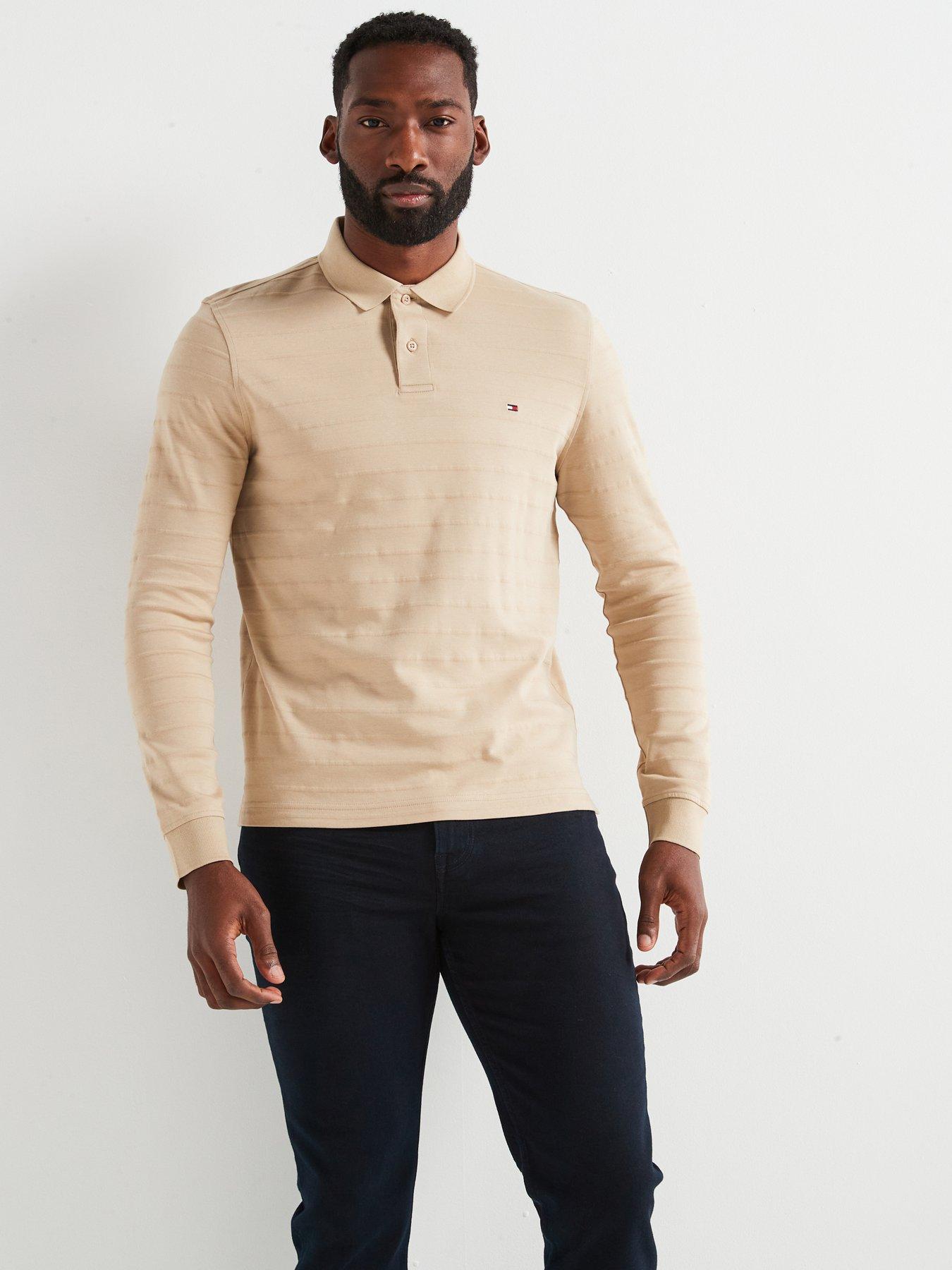 tommy-hilfiger-regular-fit-mercerised-cotton-jacquard-stripe-long-sleeve-polo-shirt-beige