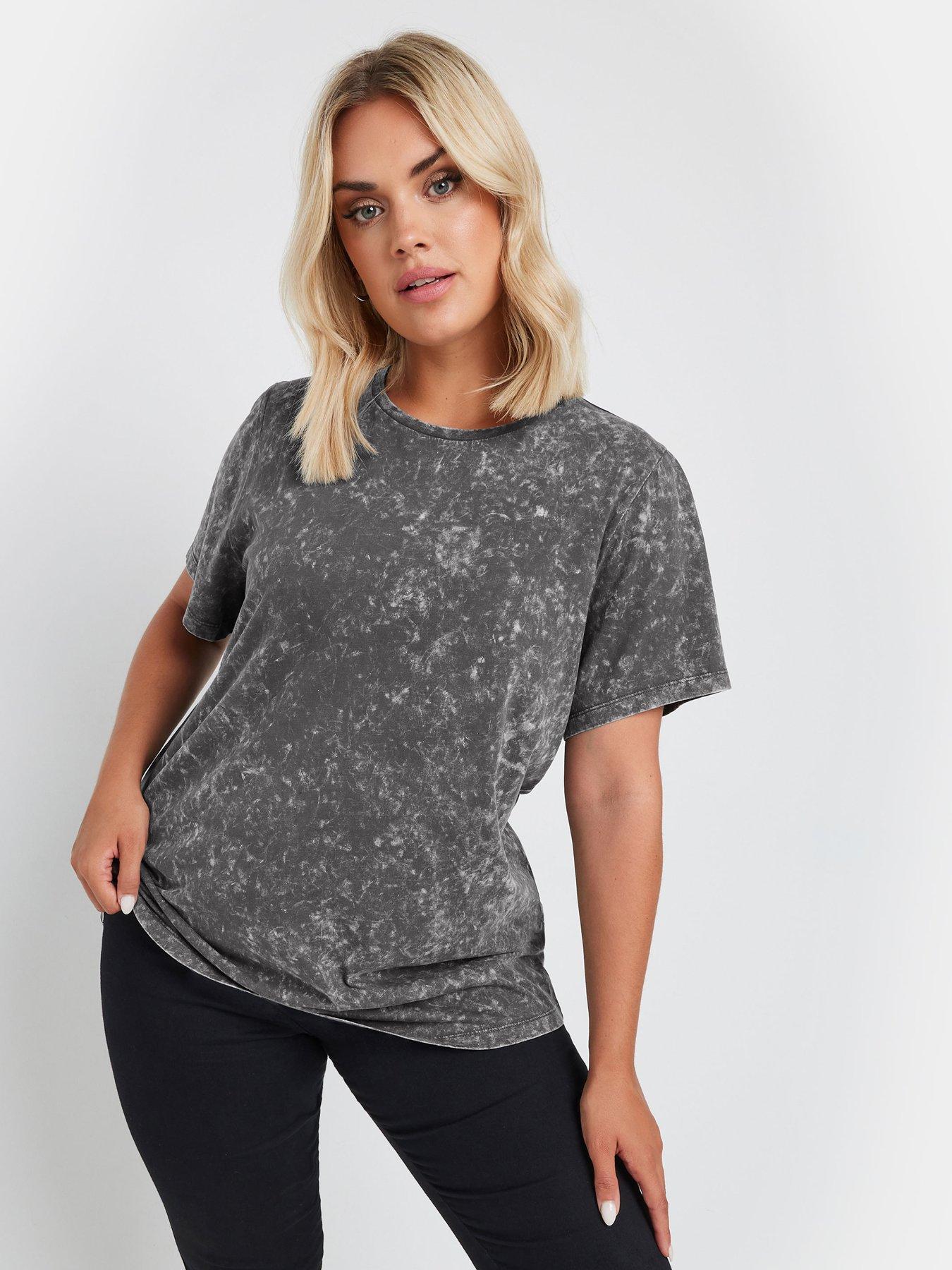 yours-curve-set-in-sleeve-t-shirt-grey