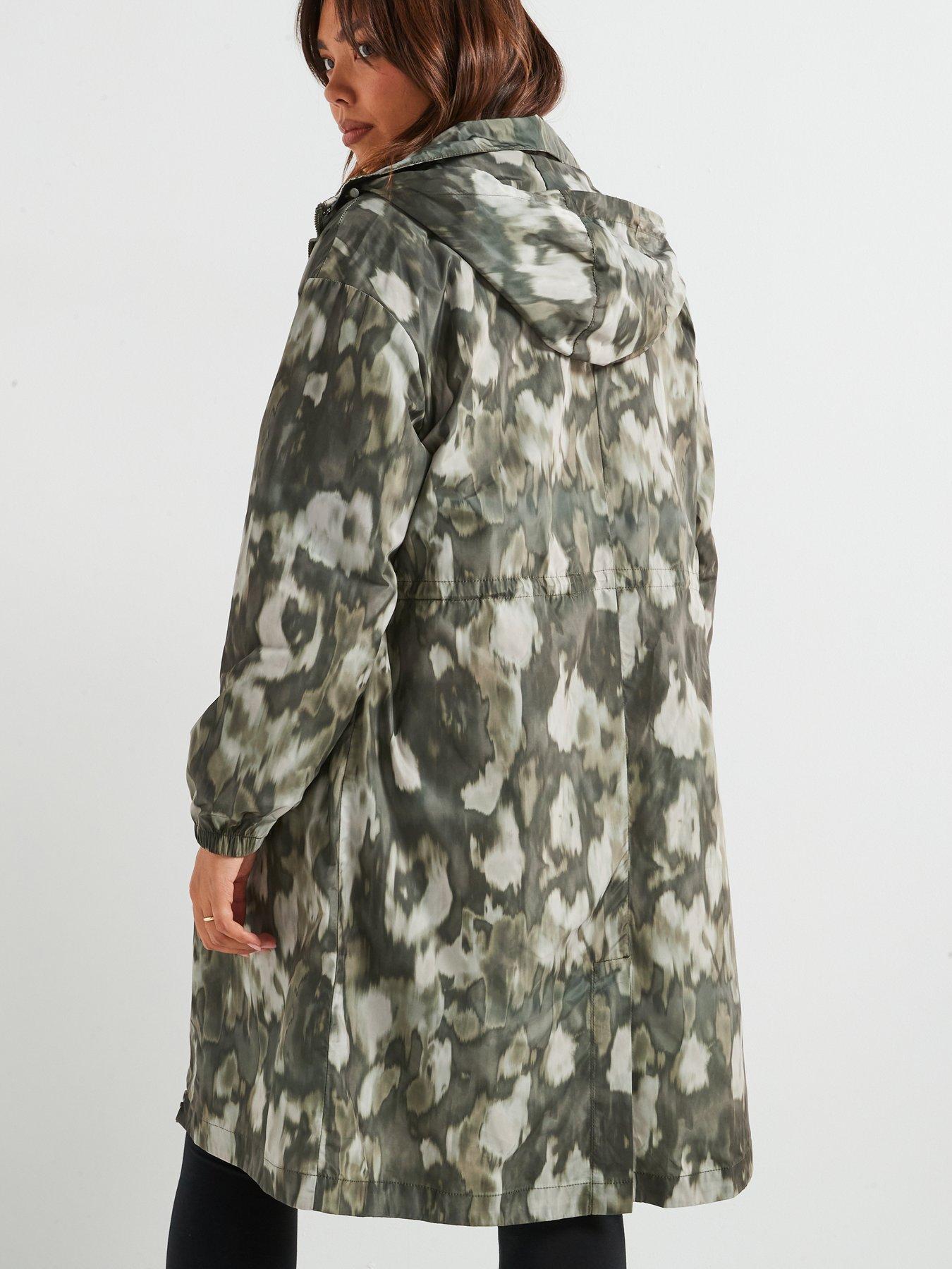Image 4 of 6 of V by Very Curve Printed Rain Mac - Print