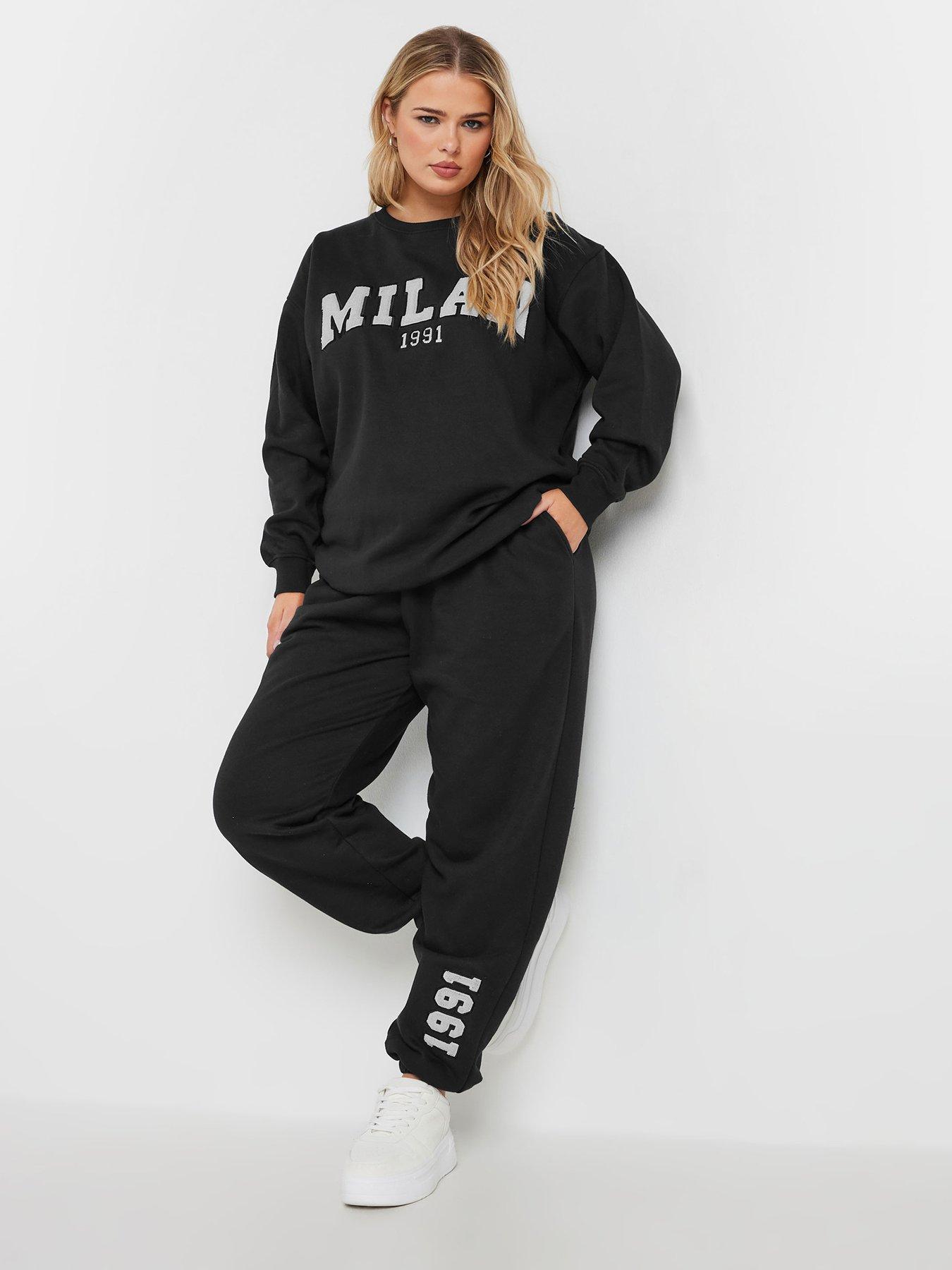 yours-curve-applique-milan-cuffed-joggers-blackback