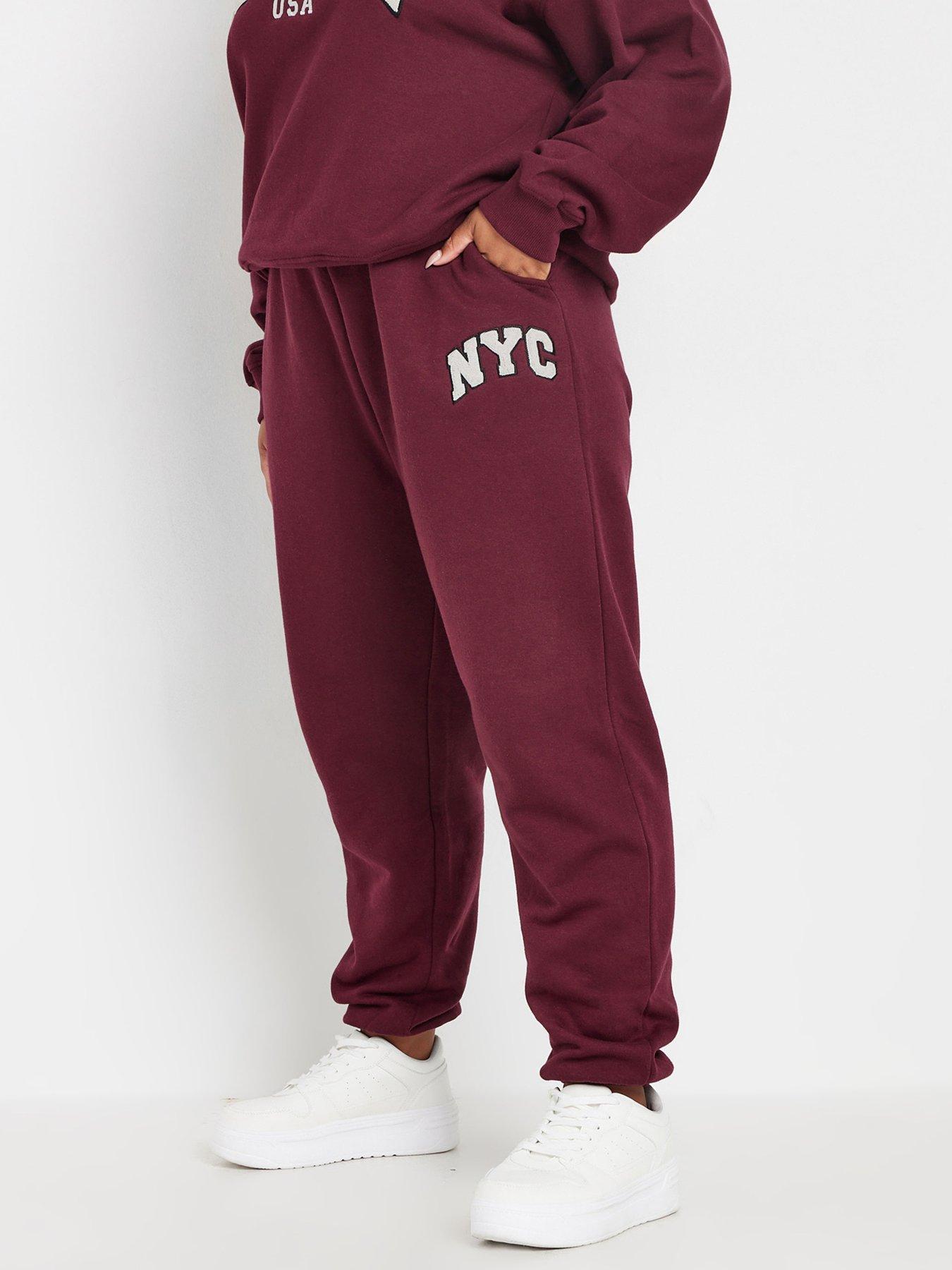 yours-curve-applique-nyc-cuffed-jogger-redfront