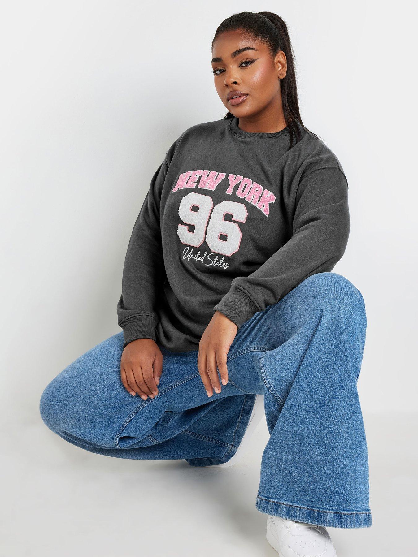 yours-curve-new-york-flocked-sweatshirt-grey