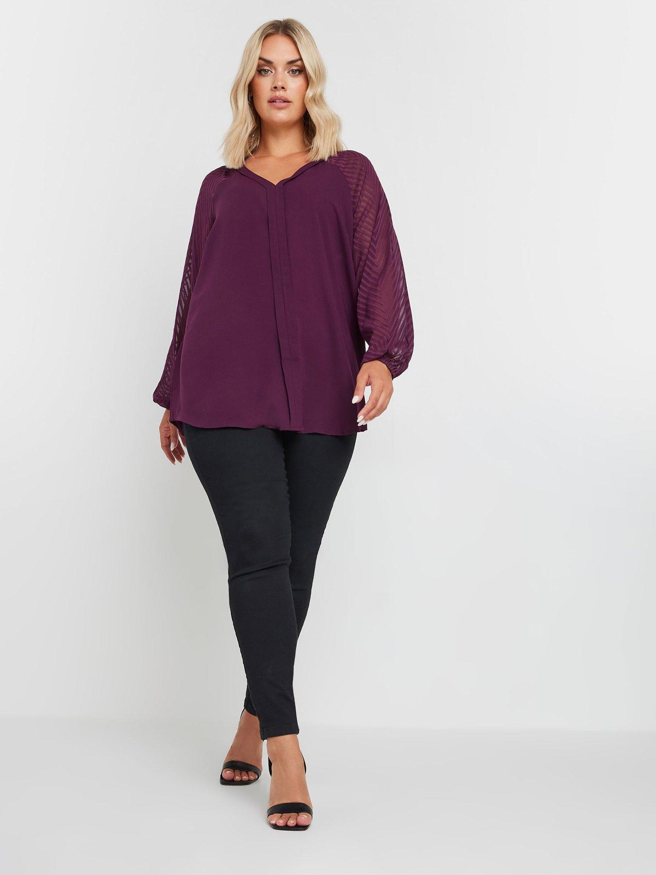 yours-curve-burnout-sleeve-blouse-purpleback