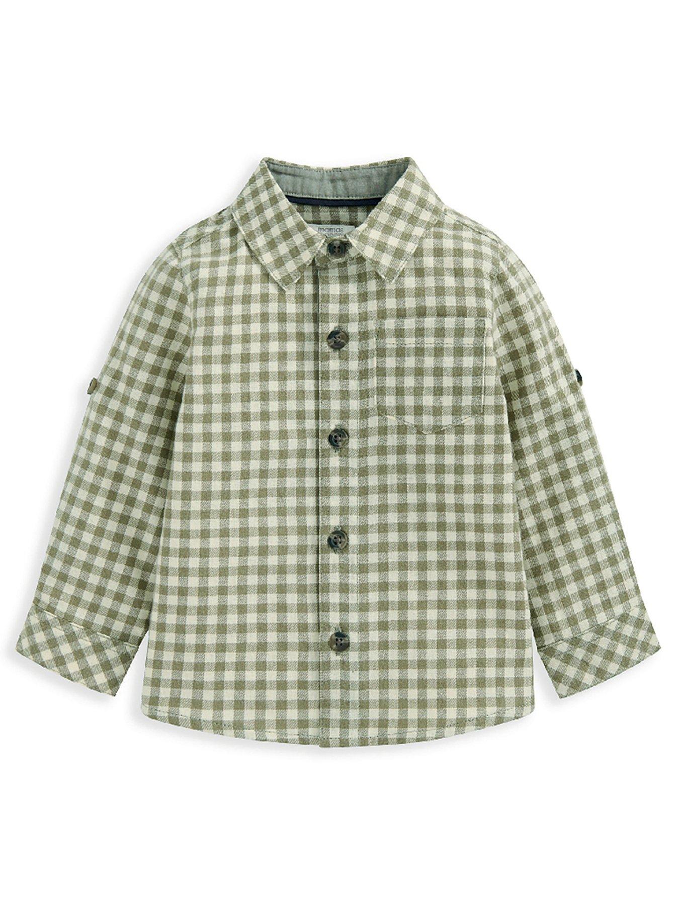 mamas-papas-baby-boys-check-shirt-green