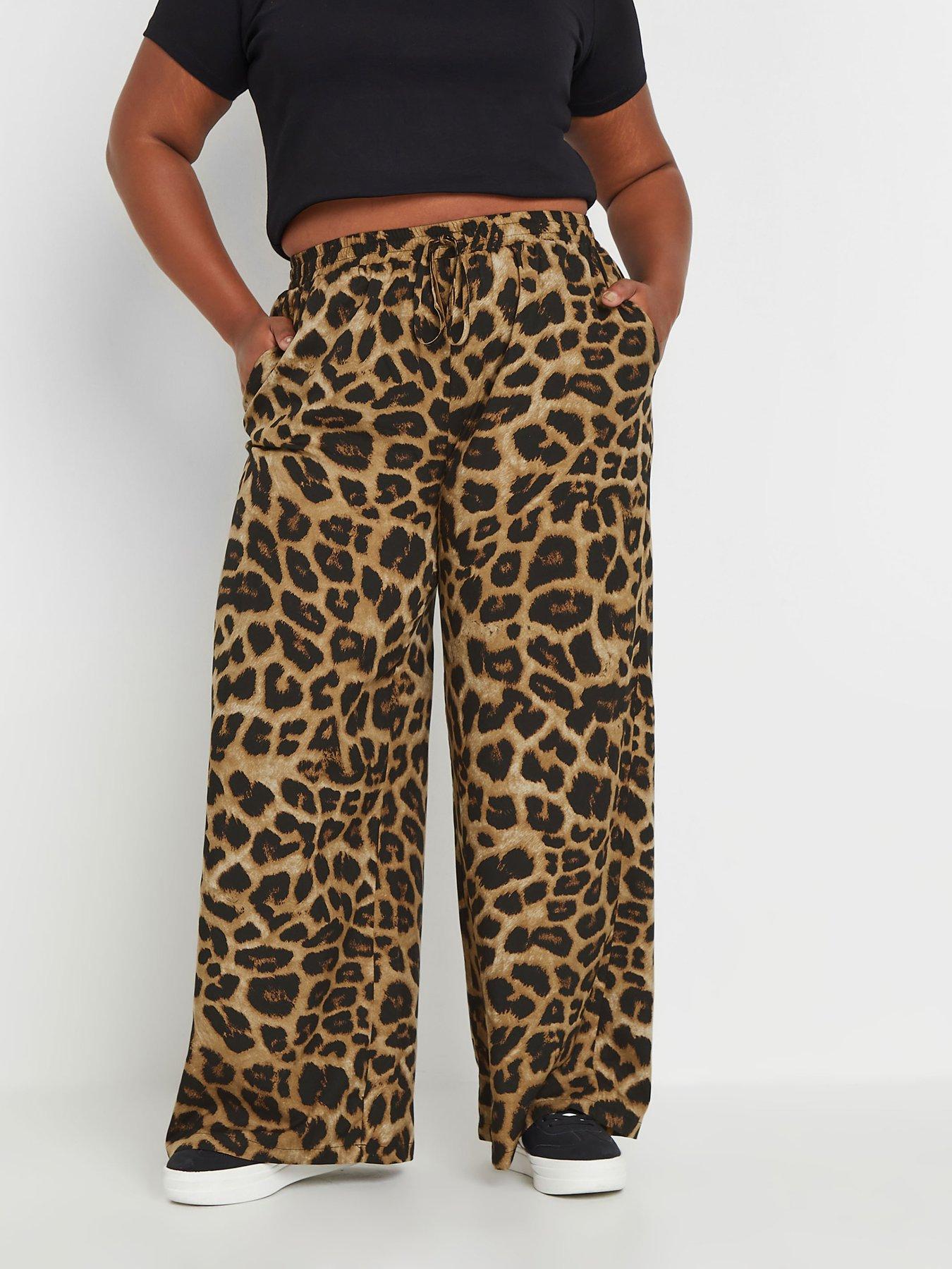 yours-curve-leopard-print-pull-on-trouser-brown