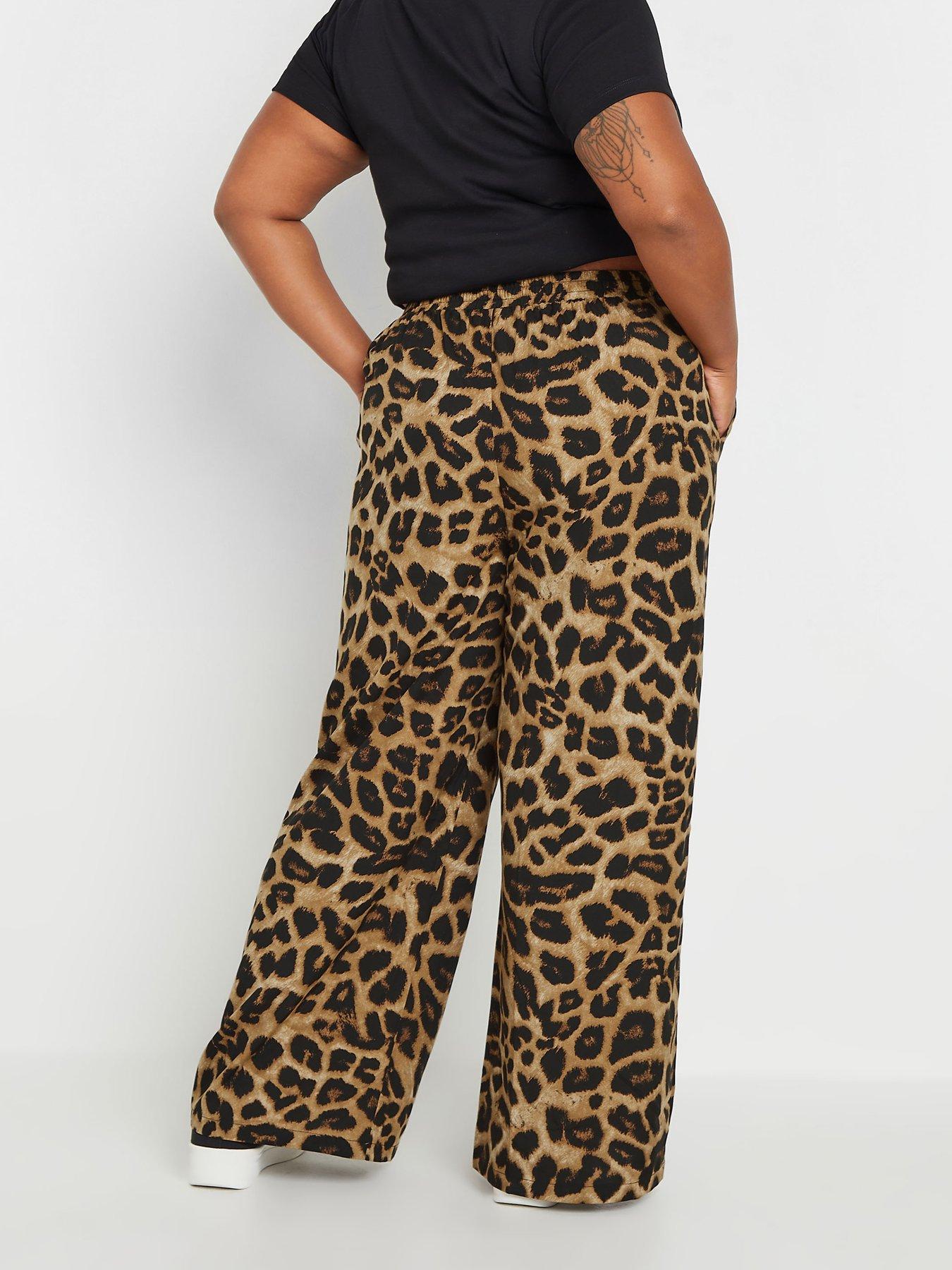 yours-curve-leopard-print-pull-on-trouser-brownstillFront