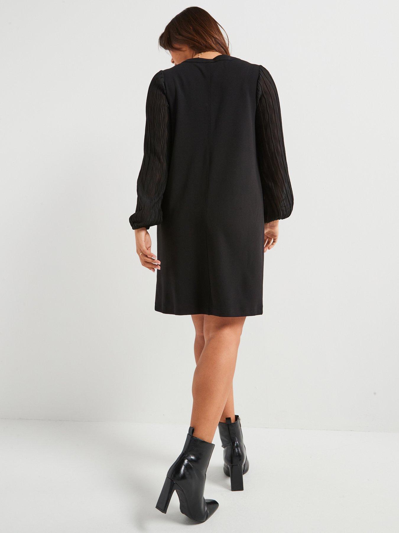 v-by-very-curve-chiffon-sleeve-pinafore-dressstillFront