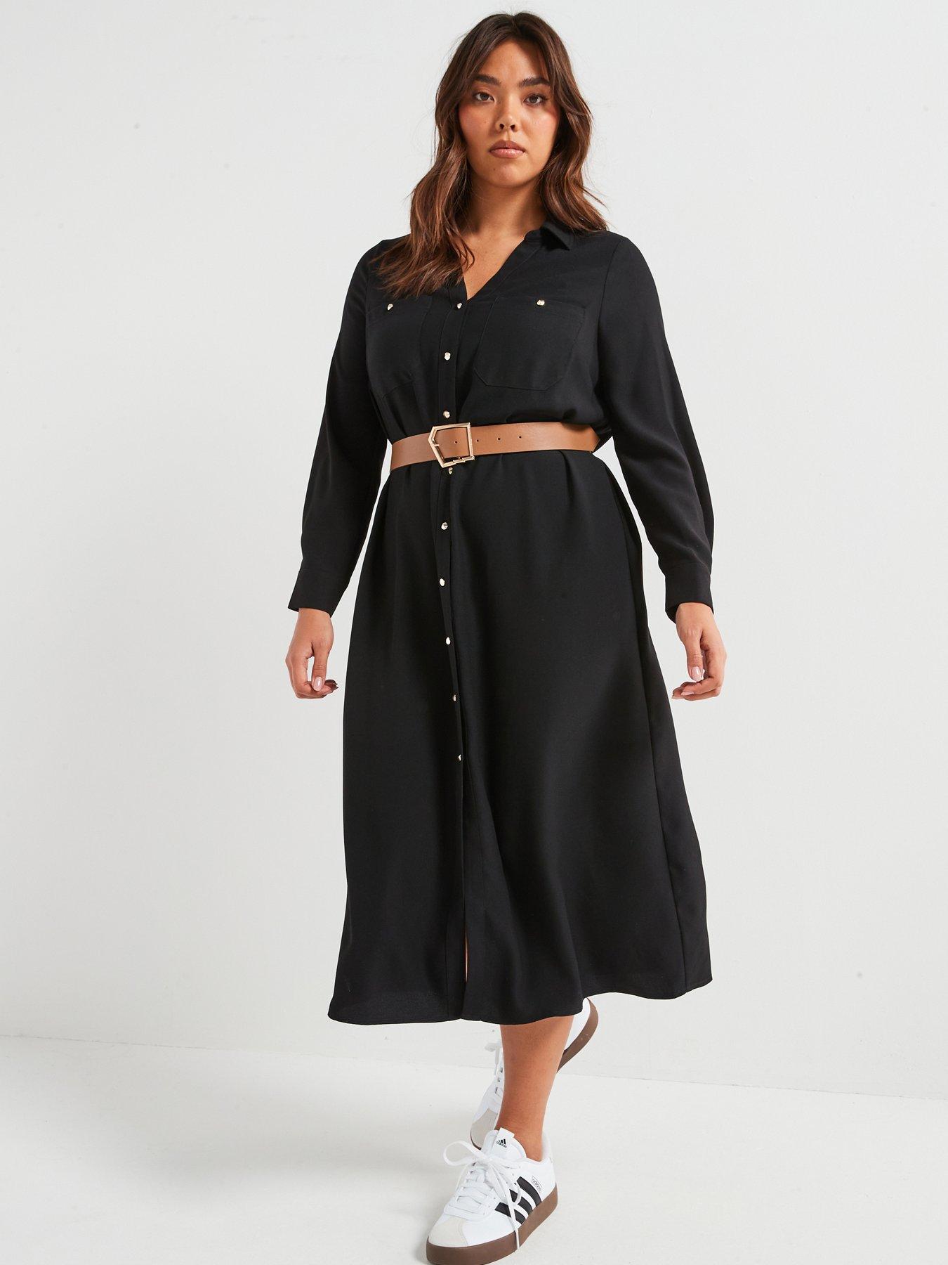 v-by-very-curve-belted-shirt-dress-black