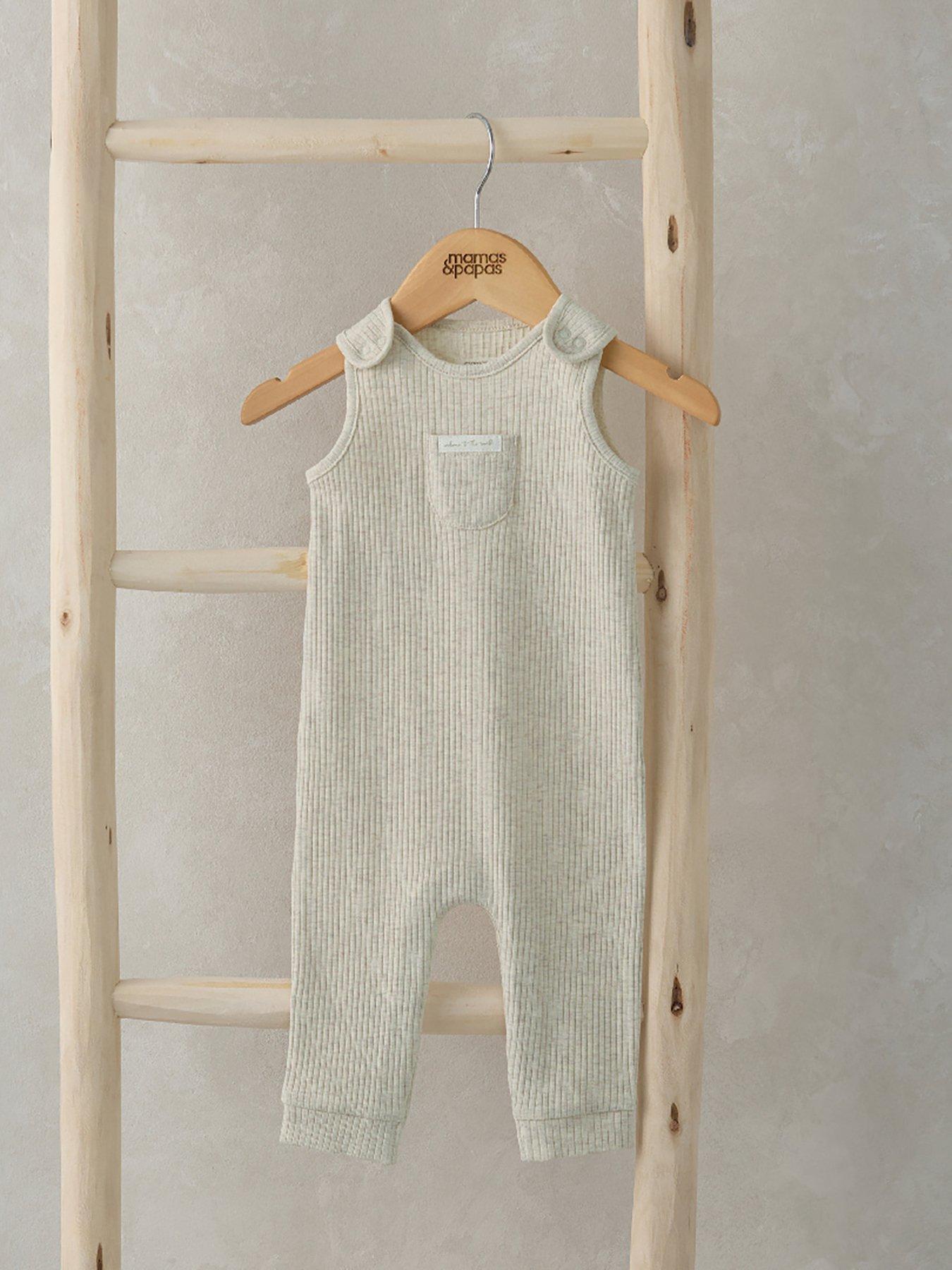 mamas-papas-baby-unisexnbsprib-sleeveless-romper-beigestillFront