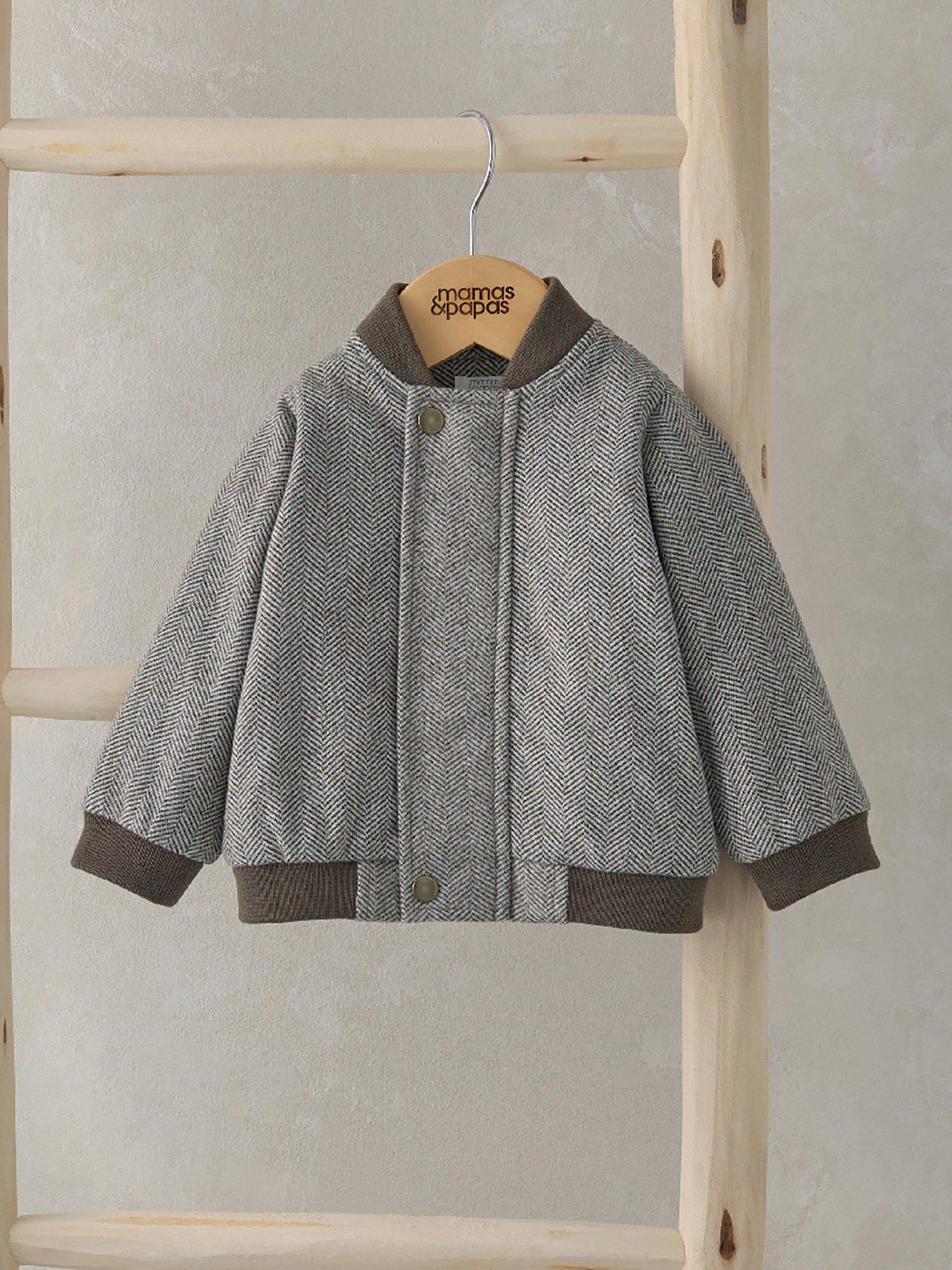 mamas-papas-baby-boys-herringbone-bomber-jacket-brownstillFront