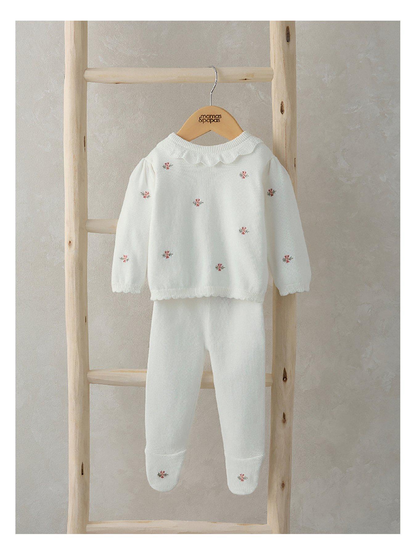 mamas-papas-baby-girls-2-piece-embroidered-knit-set-whitefront