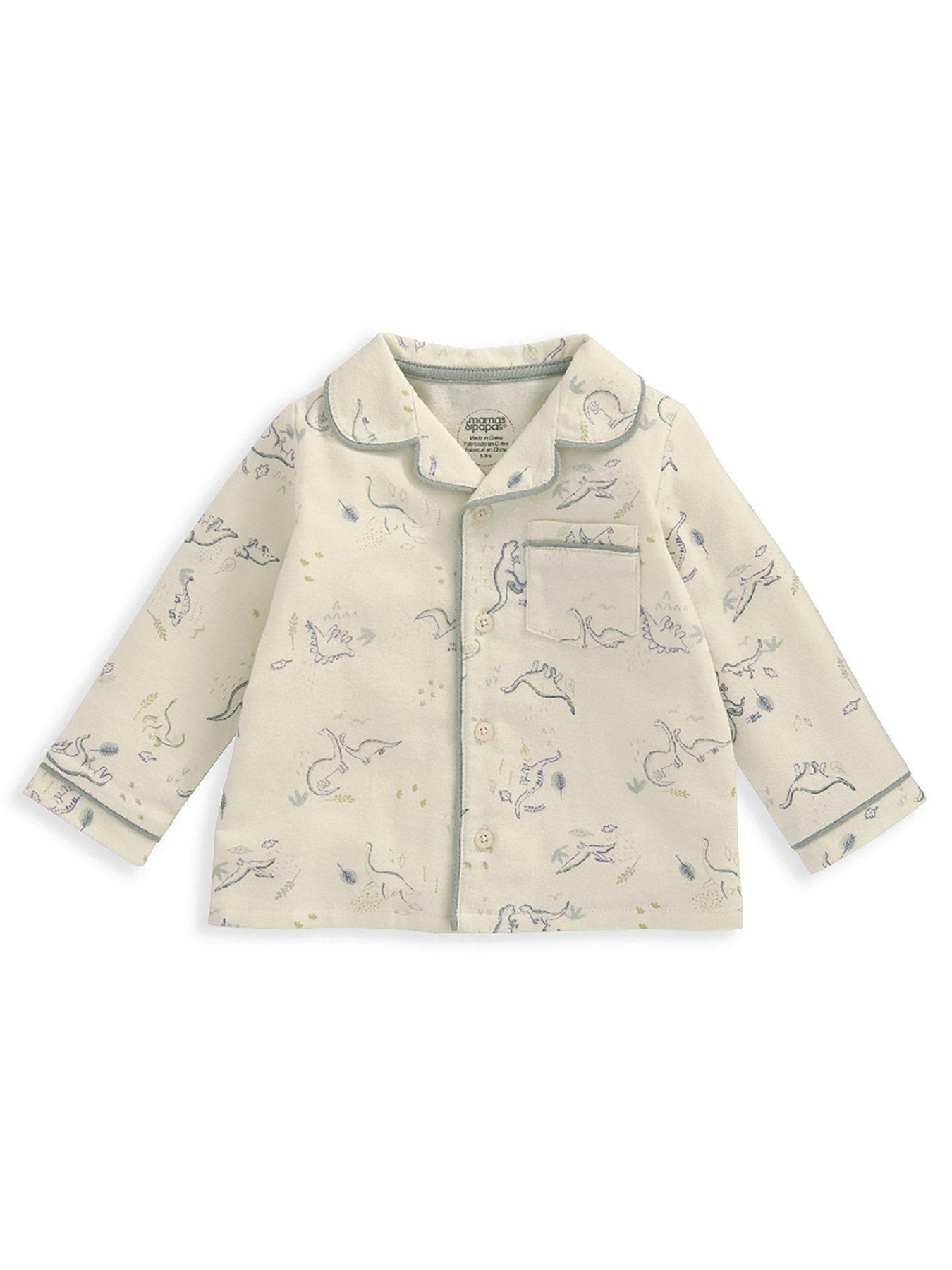 mamas-papas-baby-boys-dinosaur-woven-pyjamas-creamback