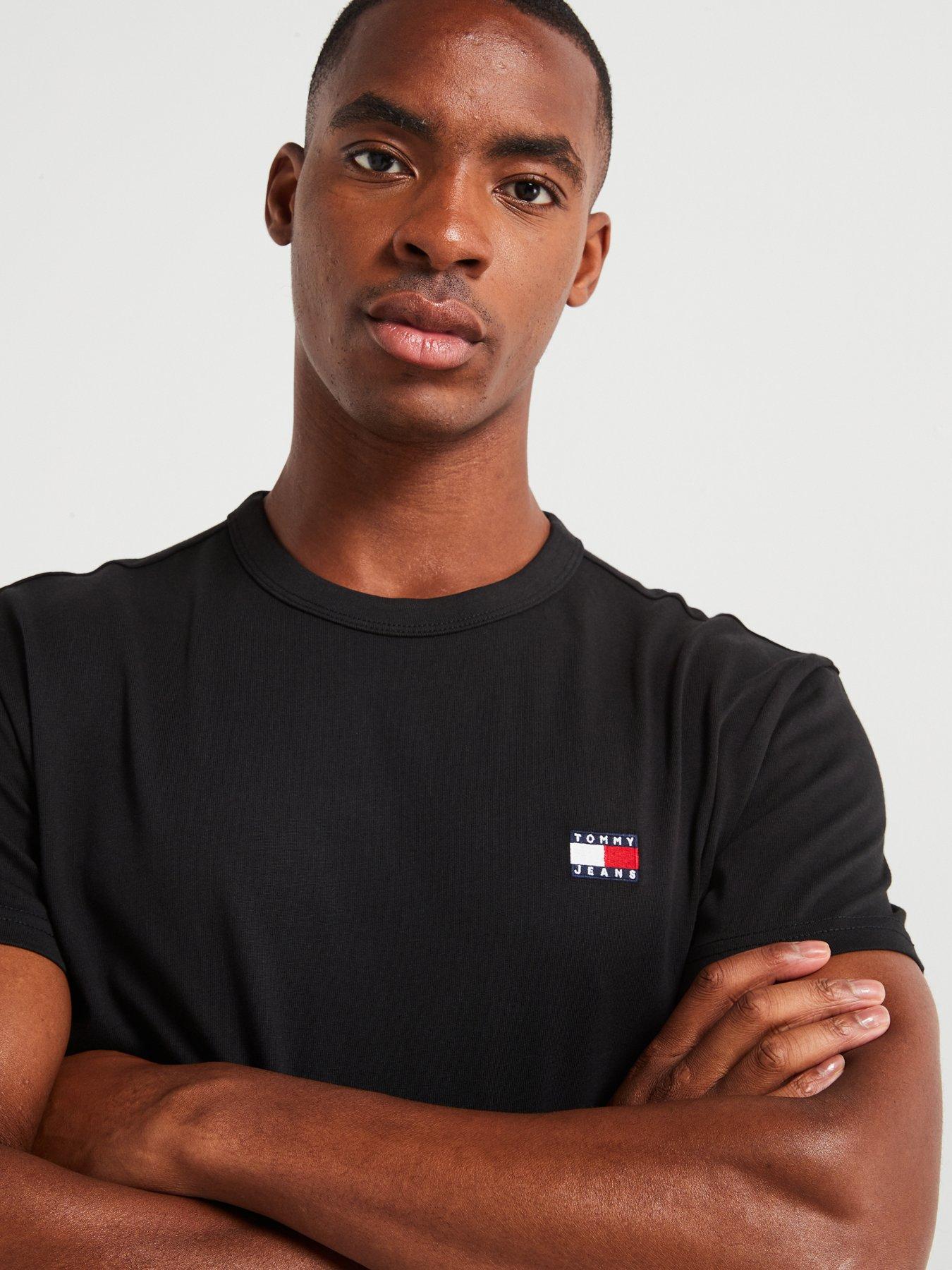 Image 4 of 4 of Tommy Jeans Regular Fit Left Chest Badge T-Shirt - Black