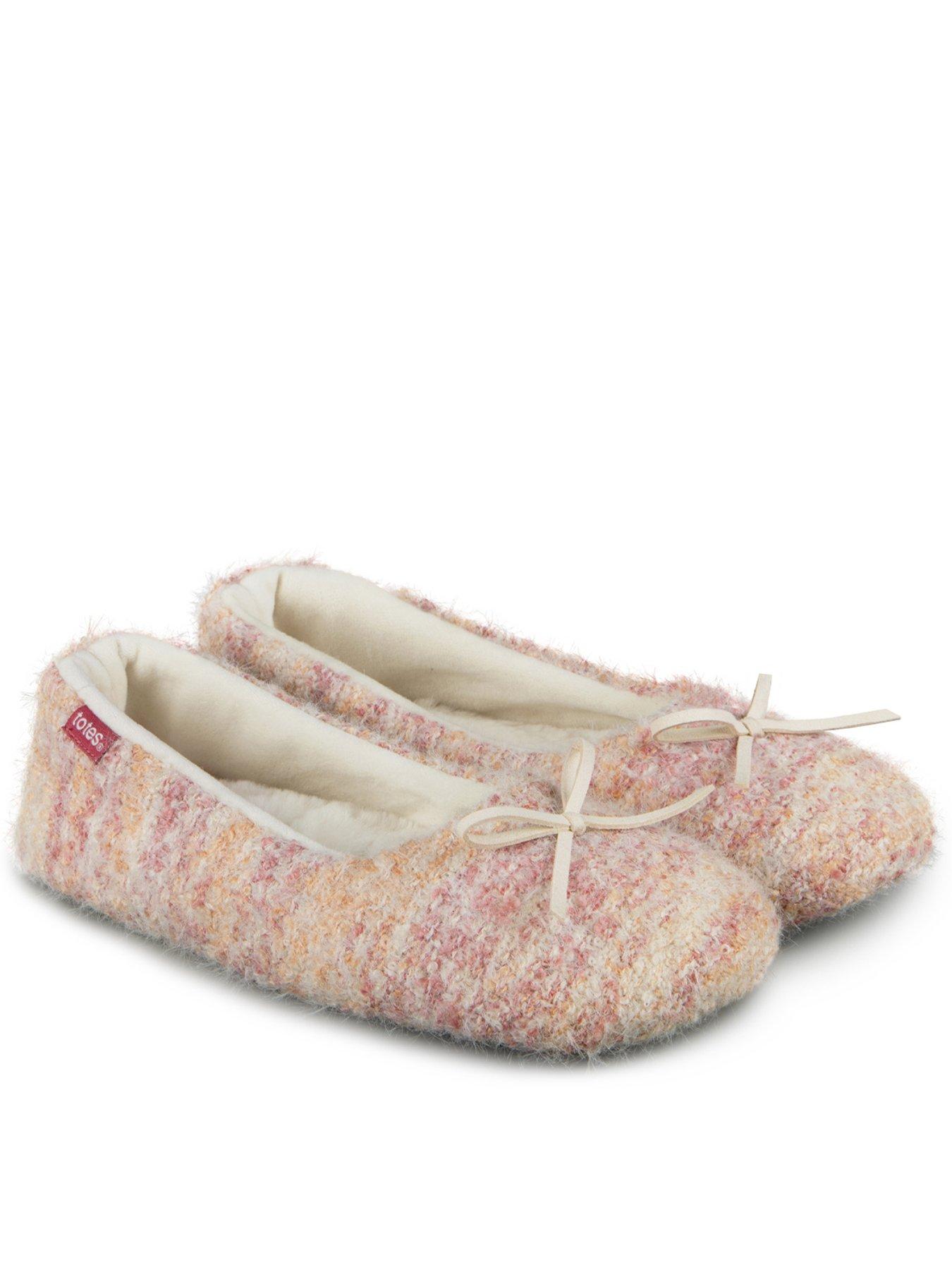 Image 1 of 6 of TOTES Totes Knitted Ballet Slippers - Pink