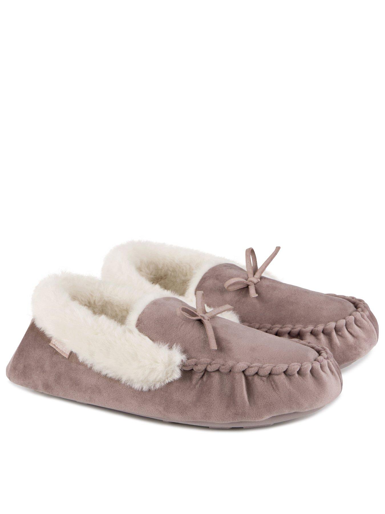Image 1 of 6 of TOTES Totes Velour Moccasin Slippers - Mink