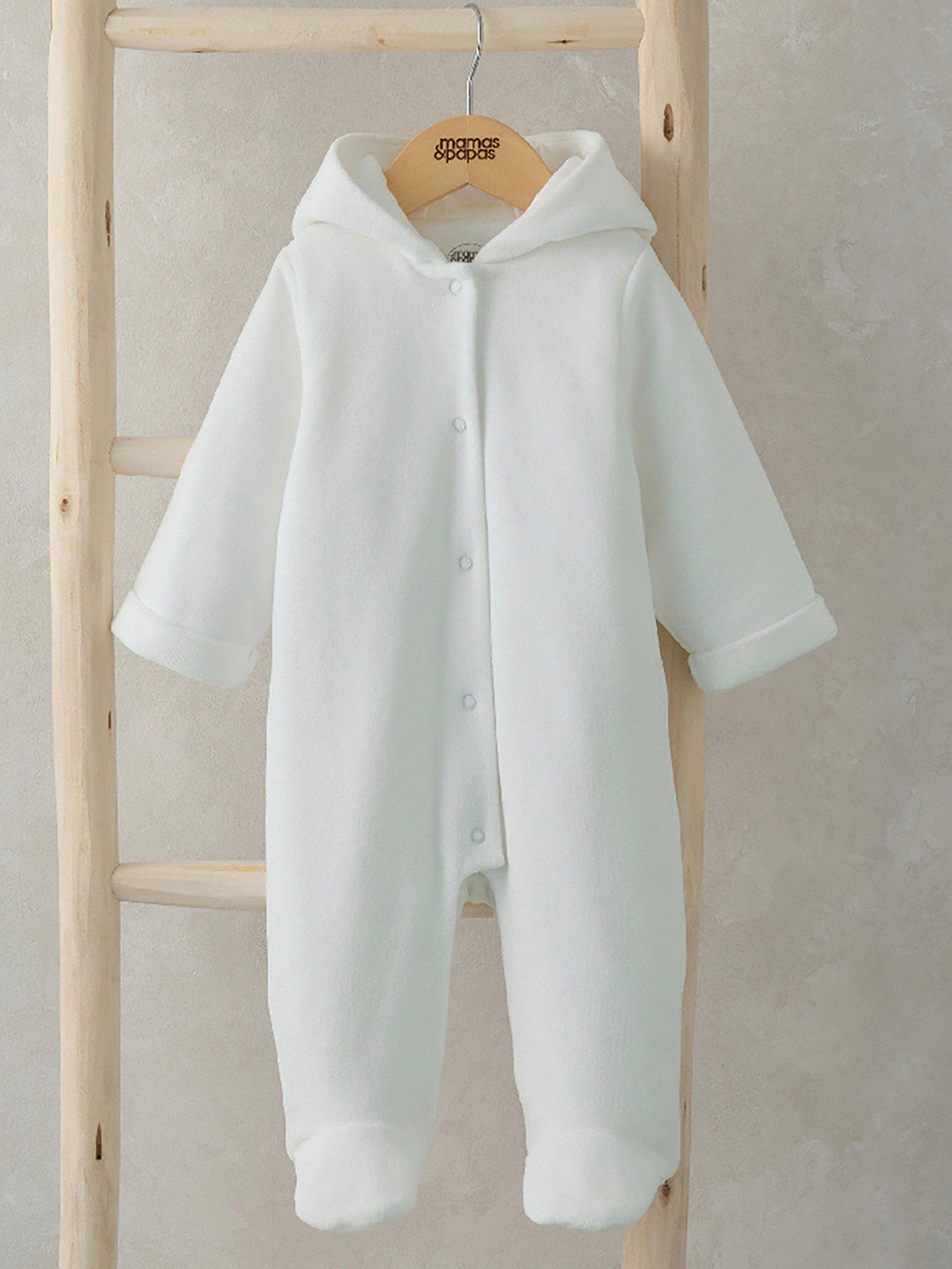 mamas-papas-baby-unisex-velour-pramsuit-white