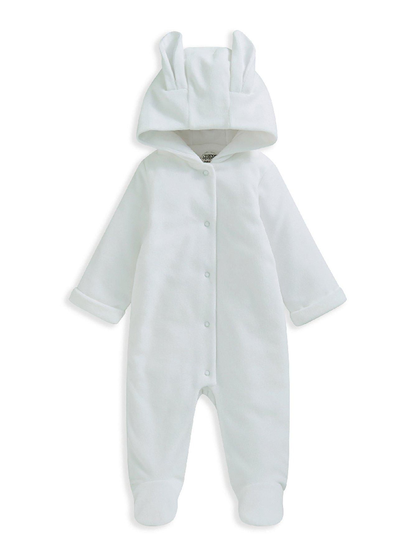 mamas-papas-baby-unisex-velour-pramsuit-whitestillFront