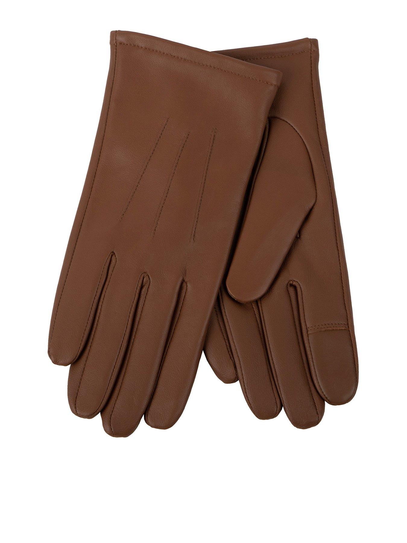 TOTES Totes Isotoner 3 Point ST Leather Gloves - Tan