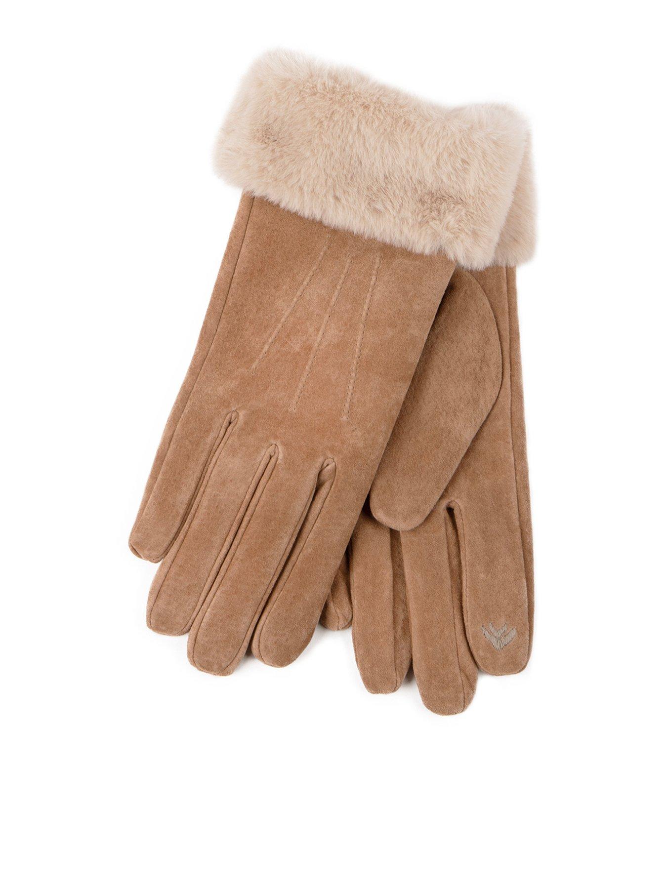 totes-totes-isotoner-3-point-suede-gloves-tan