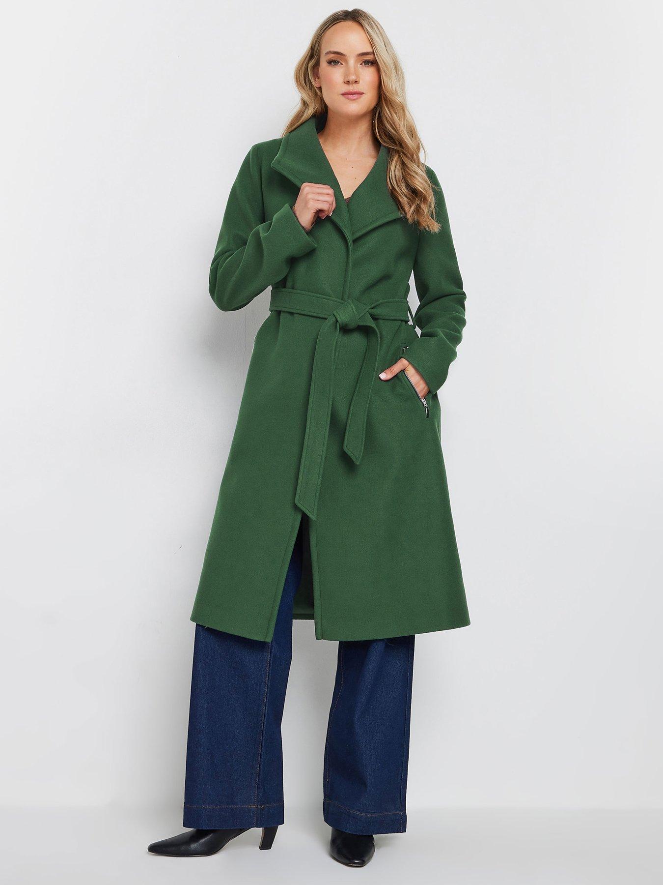 Long Tall Sally Tall Wrap Coat - Green