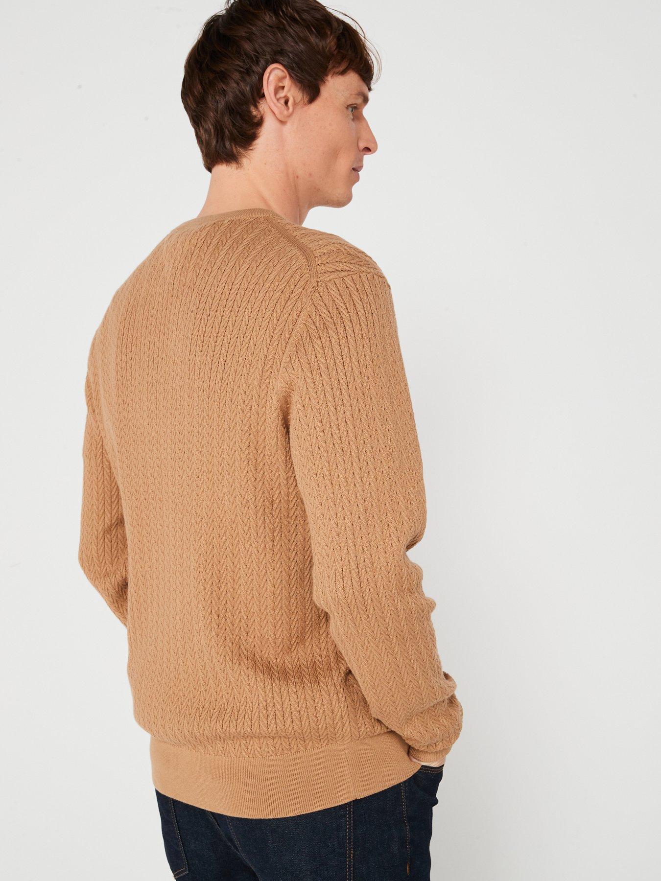 tommy-hilfiger-tommy-hilfiger-herringbone-structure-crew-neck-knitted-jumper-light-brownstillFront