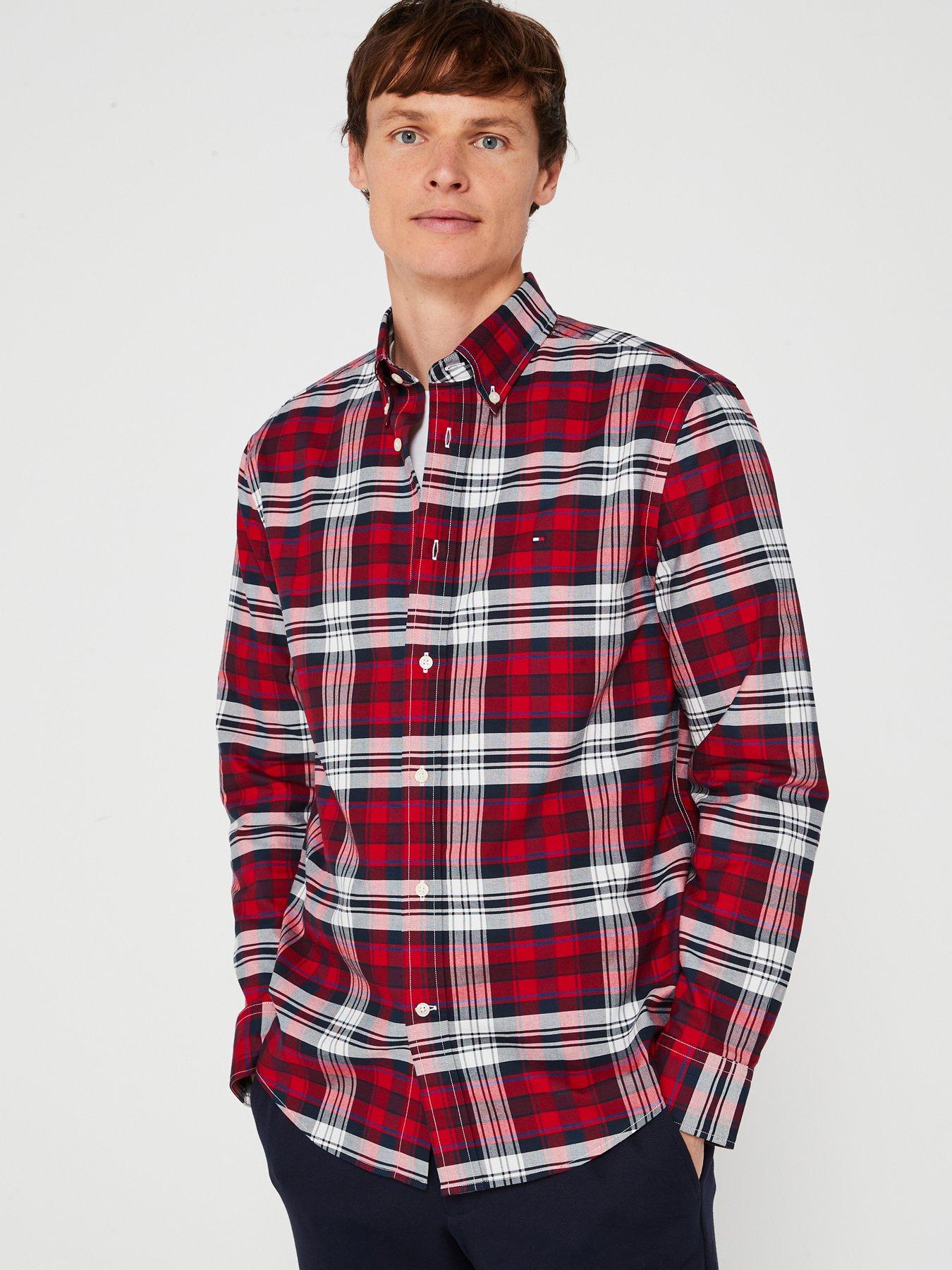 undefined Regular Fit Heritage Plaid Oxford Shirt - Red