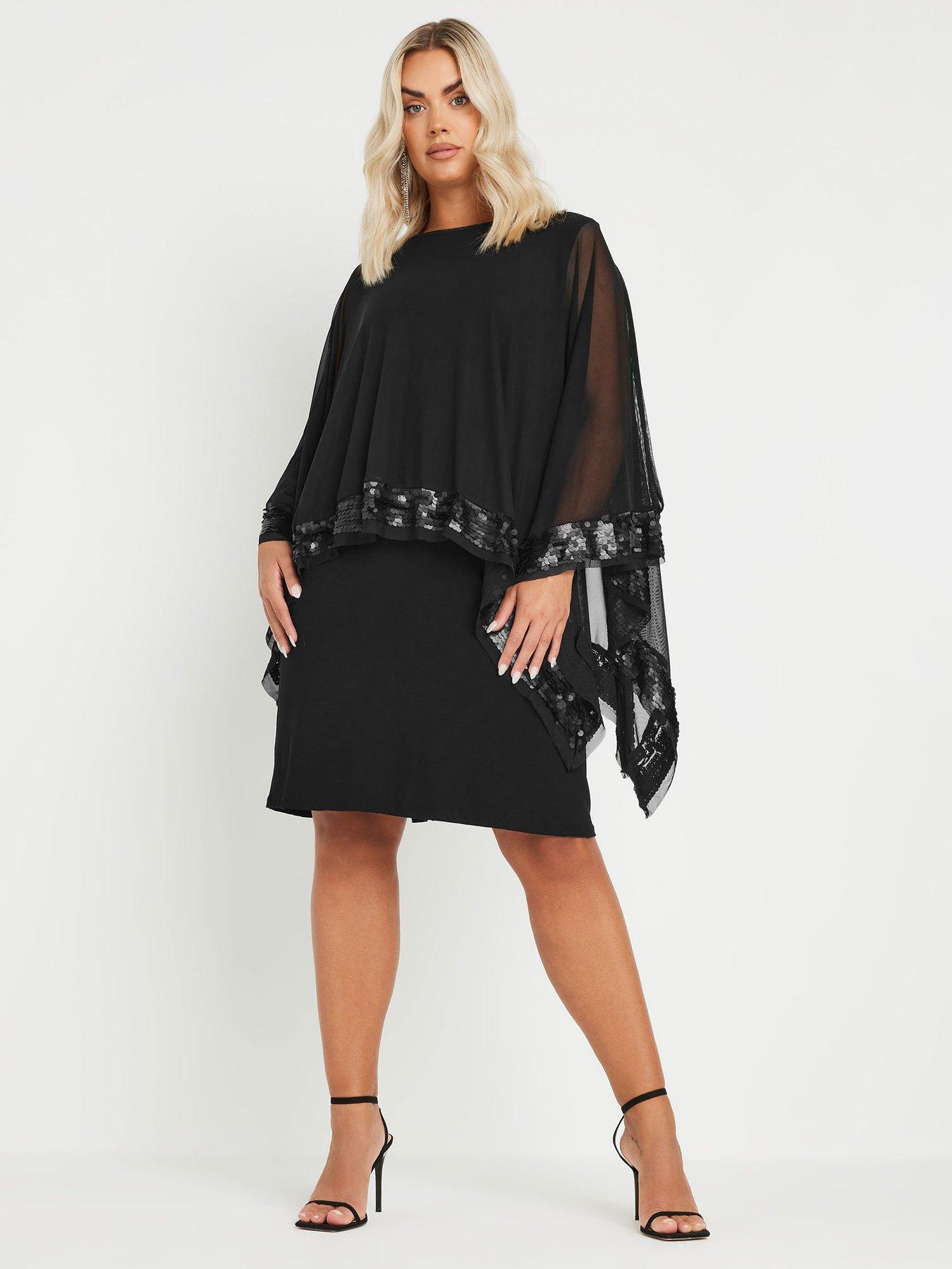 yours-curve-embellished-tunic-dress-black