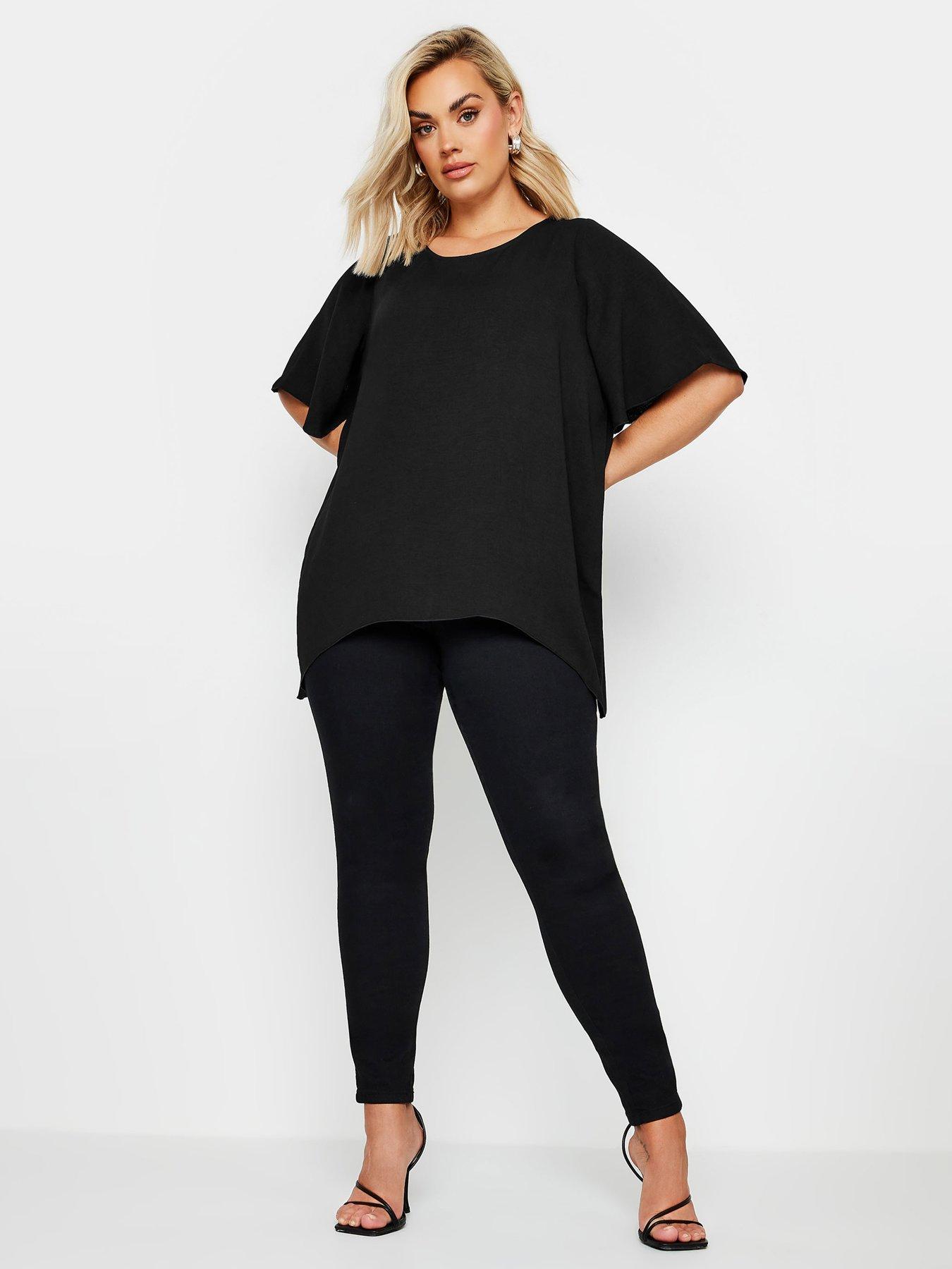 yours-curve-chain-back-short-sleeve-blouse-blackback