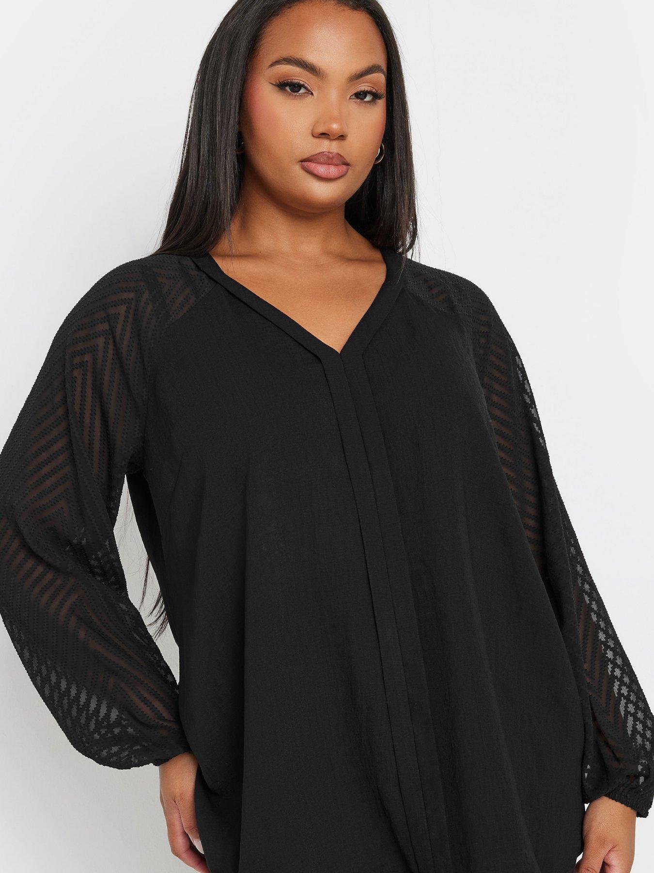 yours-curve-burnout-sleeve-blouse-blackoutfit