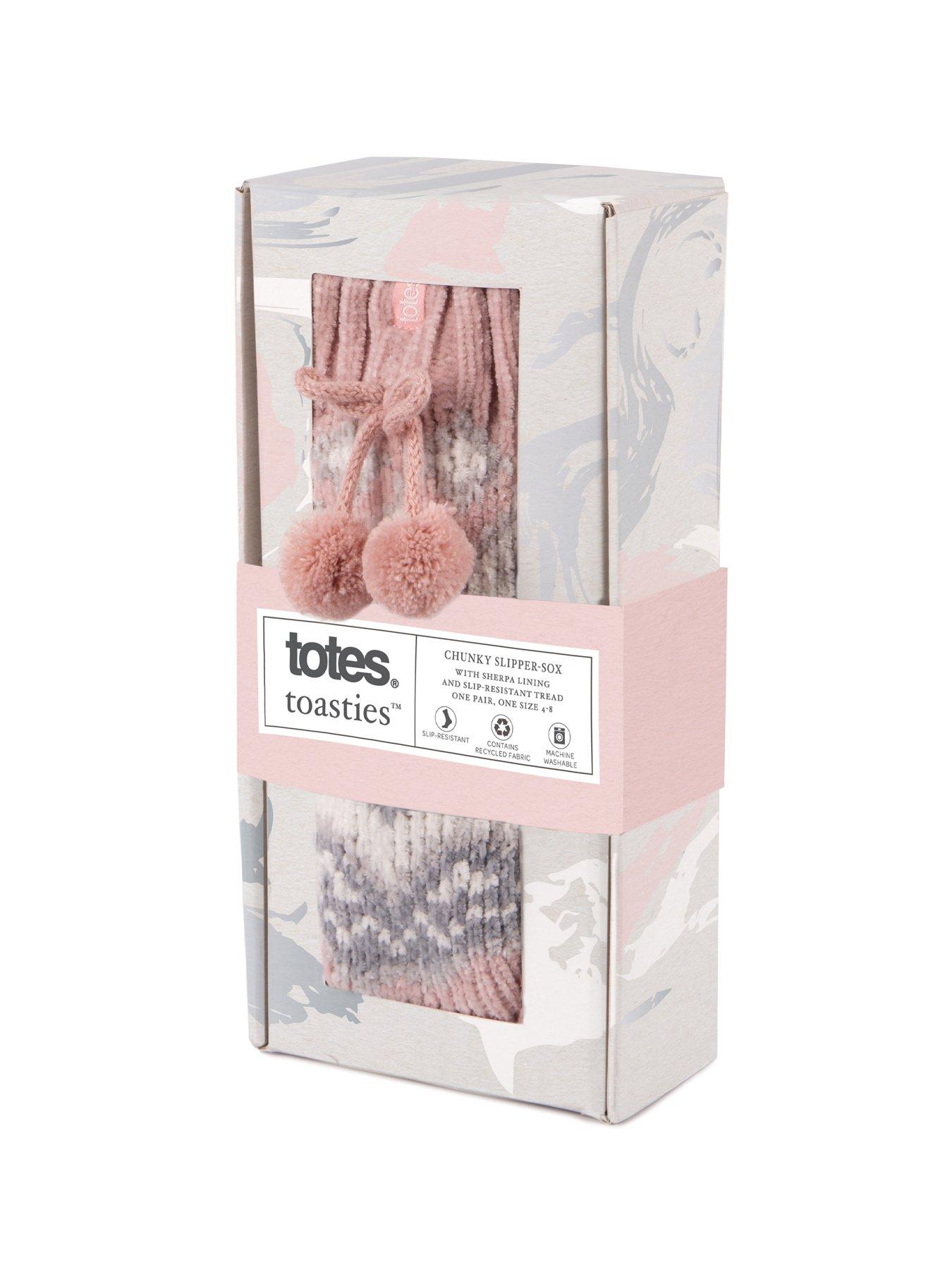 totes-totes-fairisle-chenille-slipper-socks-pinkoutfit