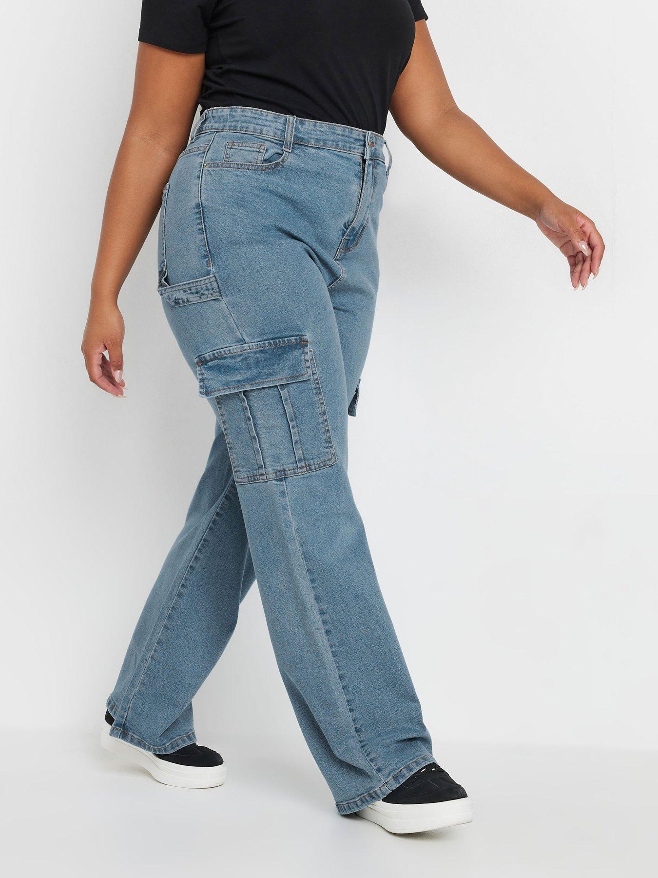 yours-curve-cargo-pocket-jean-bluefront