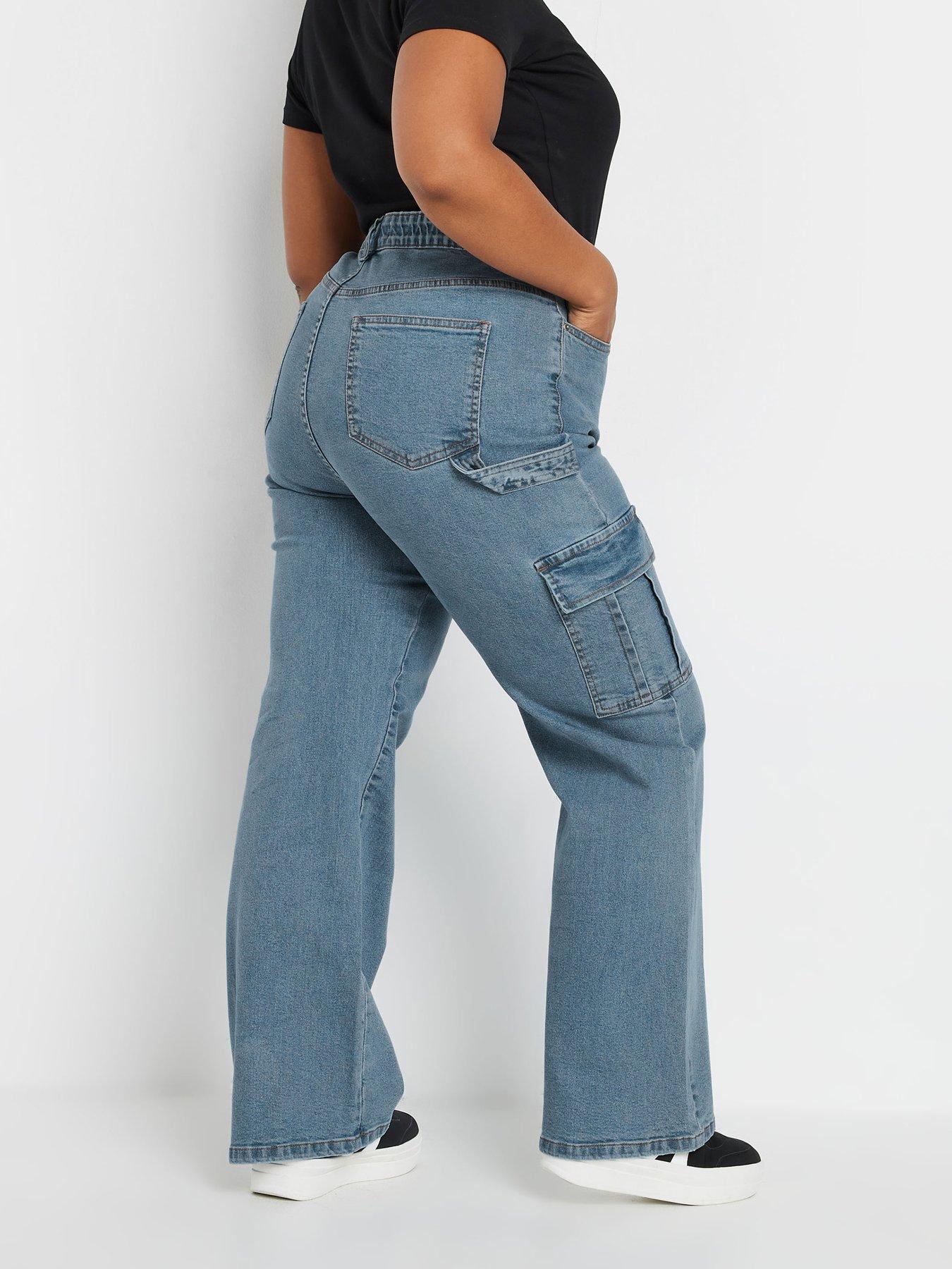 yours-curve-cargo-pocket-jean-bluestillFront