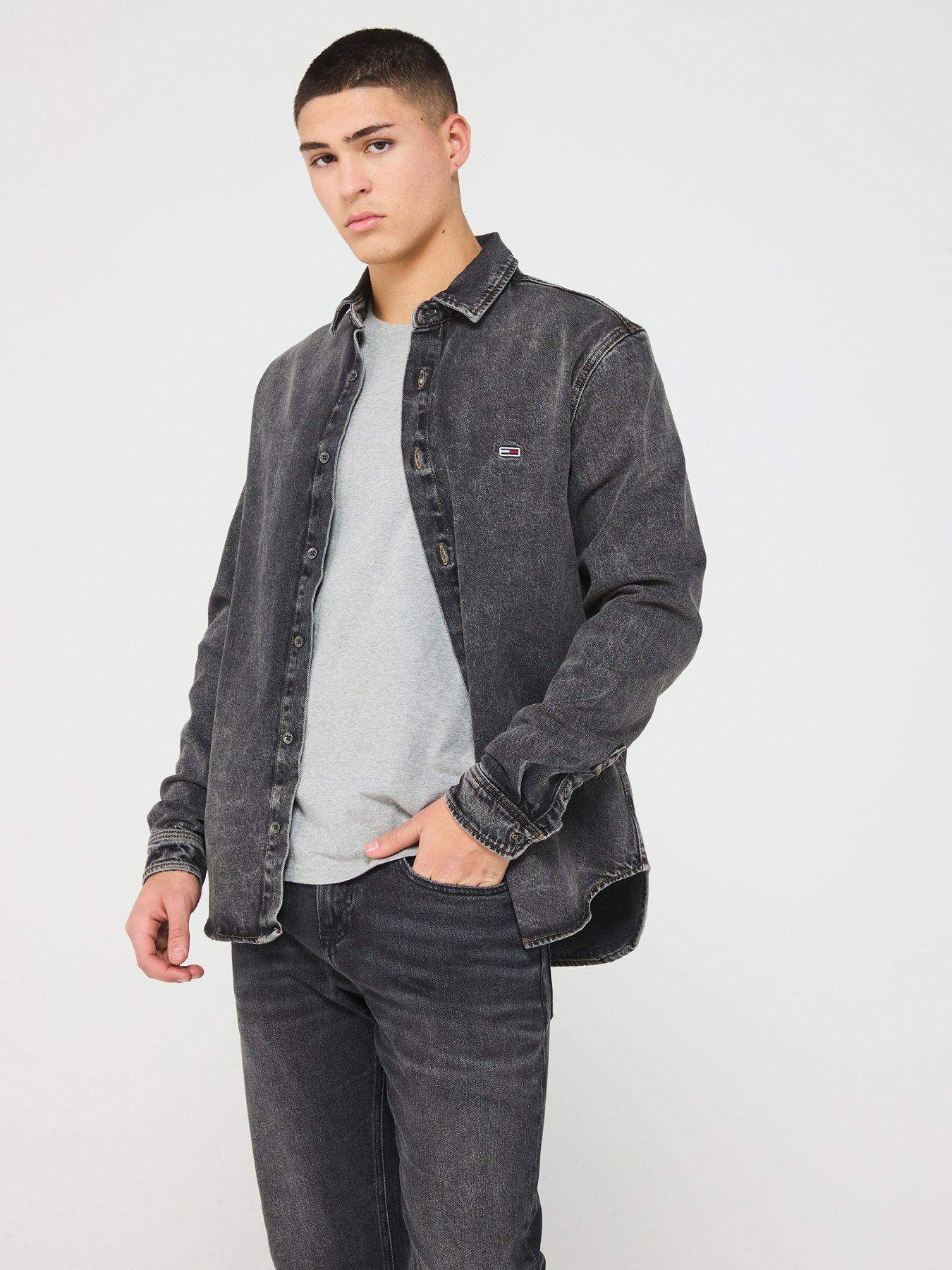 tommy-jeans-regular-fit-small-flag-denim-shirt-black