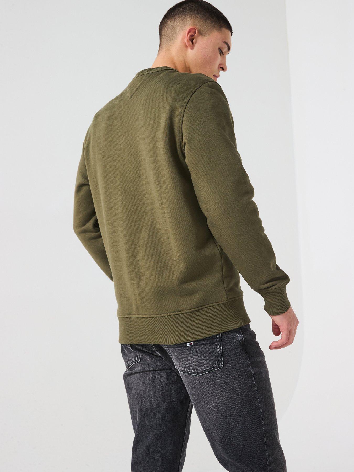 tommy-jeans-regular-fit-left-chest-badge-crew-neck-sweatshirt-greenstillFront