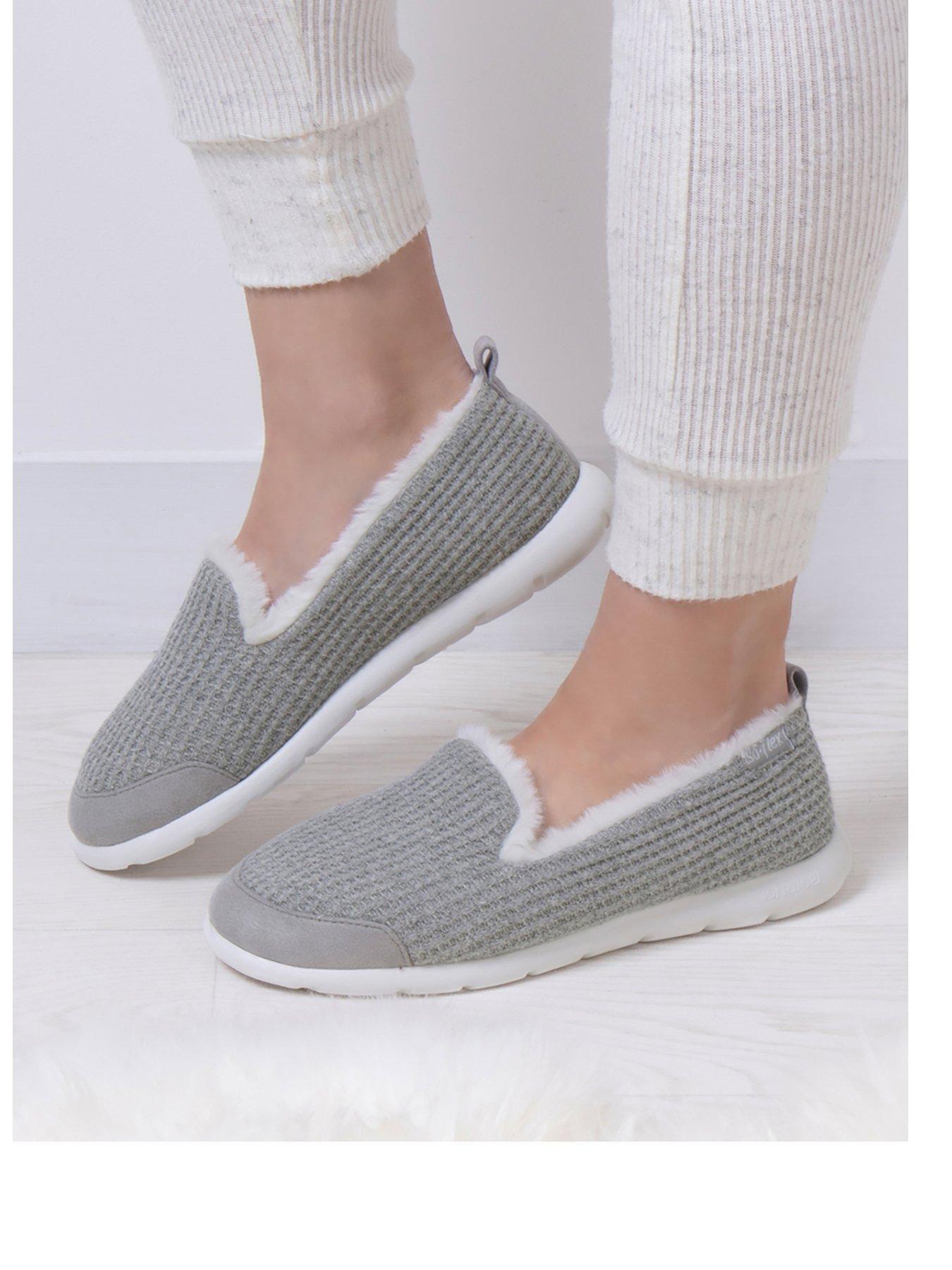 totes-totes-isotoner-isoflex-waffle-full-back-slippers-greystillFront