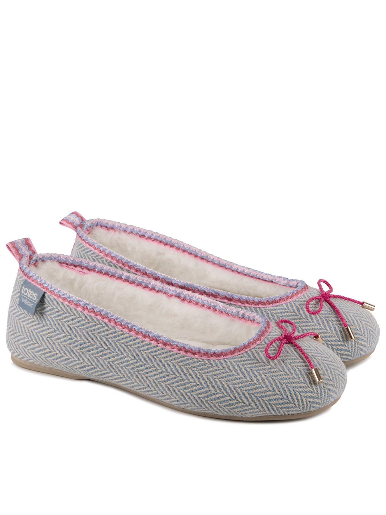 totes-totes-isotoner-herringbone-ballet-slippers-grey