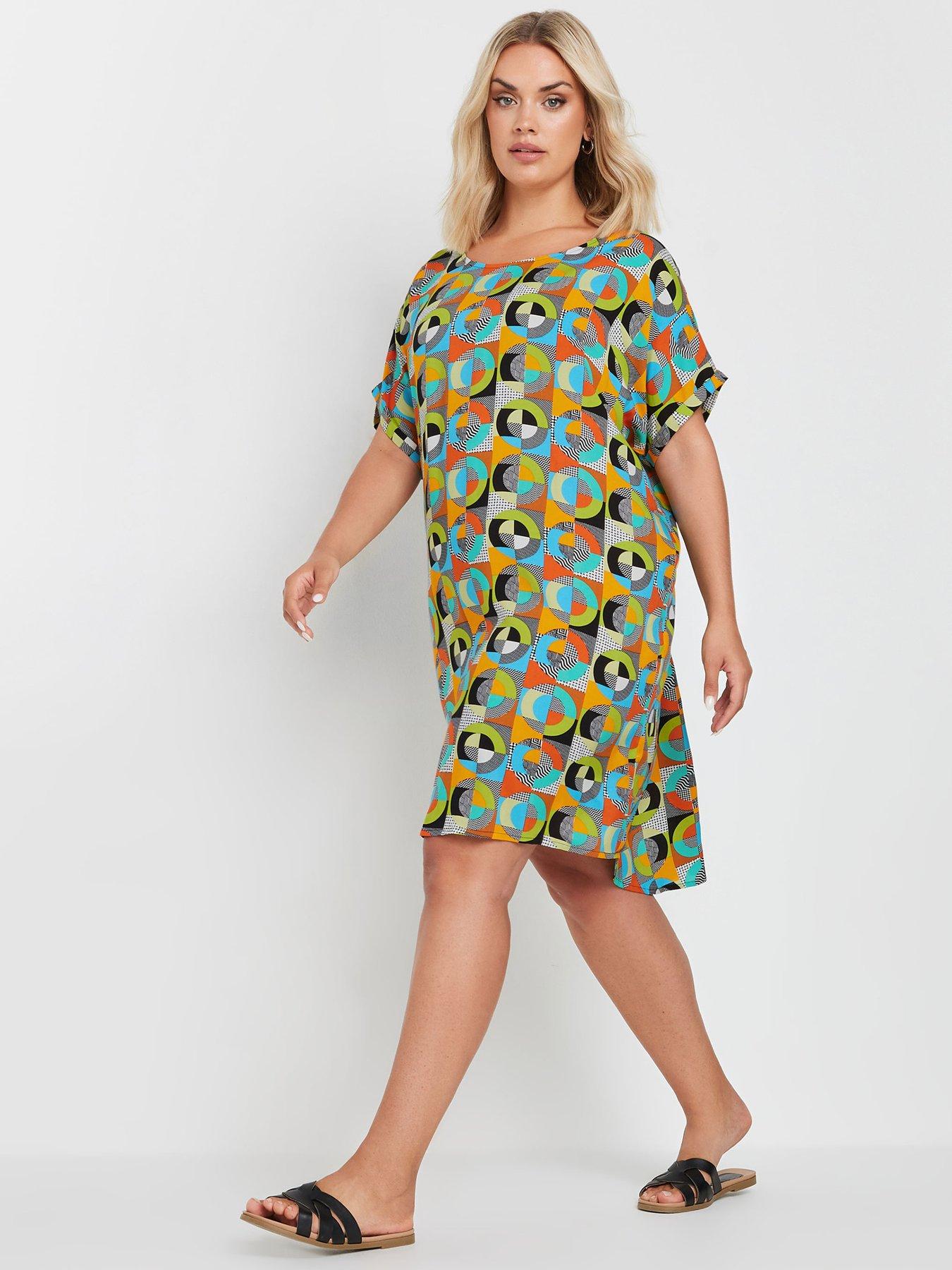 yours-curve-tunic-dress-abstract-print