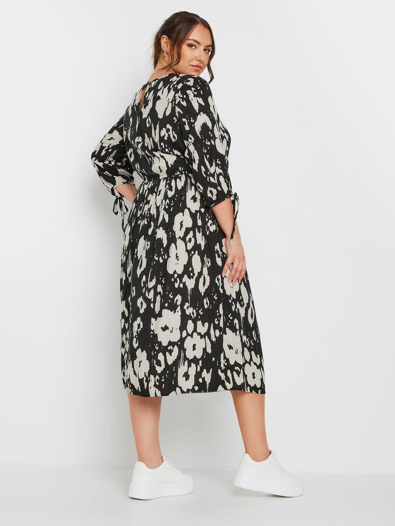 Image 2 of 4 of Yours 3/4 Tie Sleeve Midaxi Dress - Multi