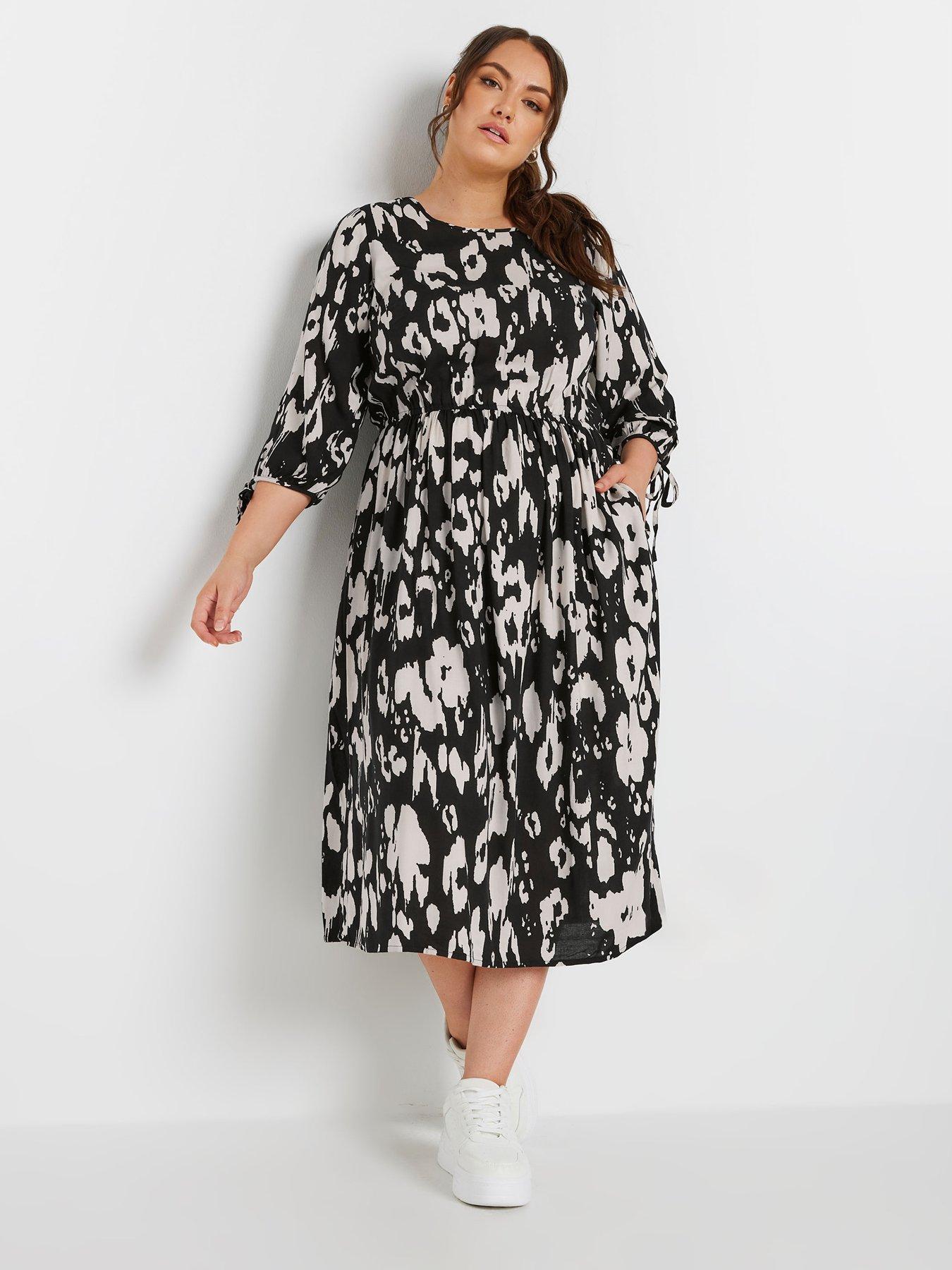 Image 3 of 4 of Yours 3/4 Tie Sleeve Midaxi Dress - Multi
