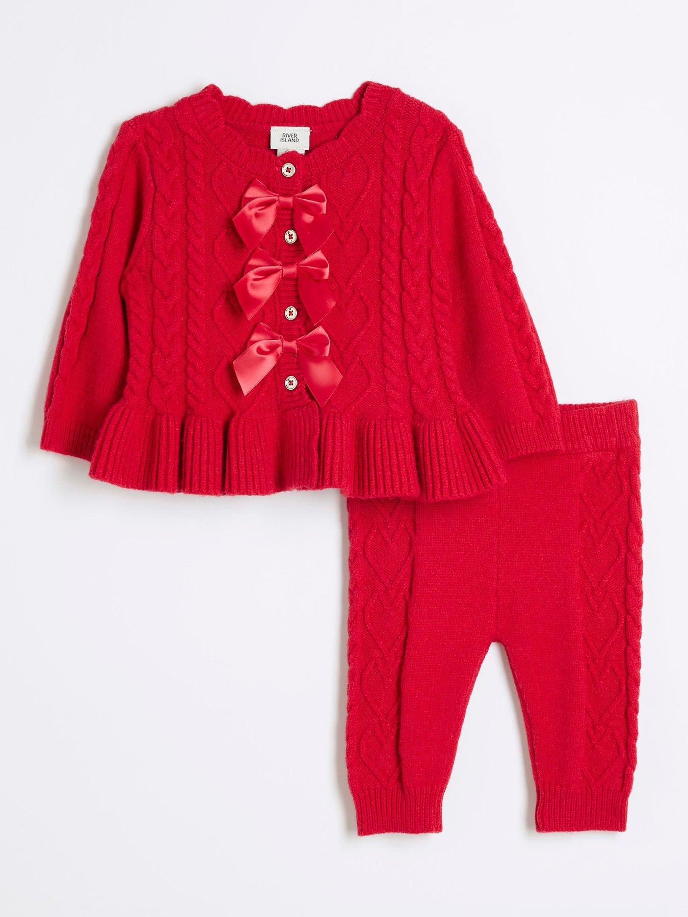 river-island-baby-baby-girls-knitted-cardigan-set-red