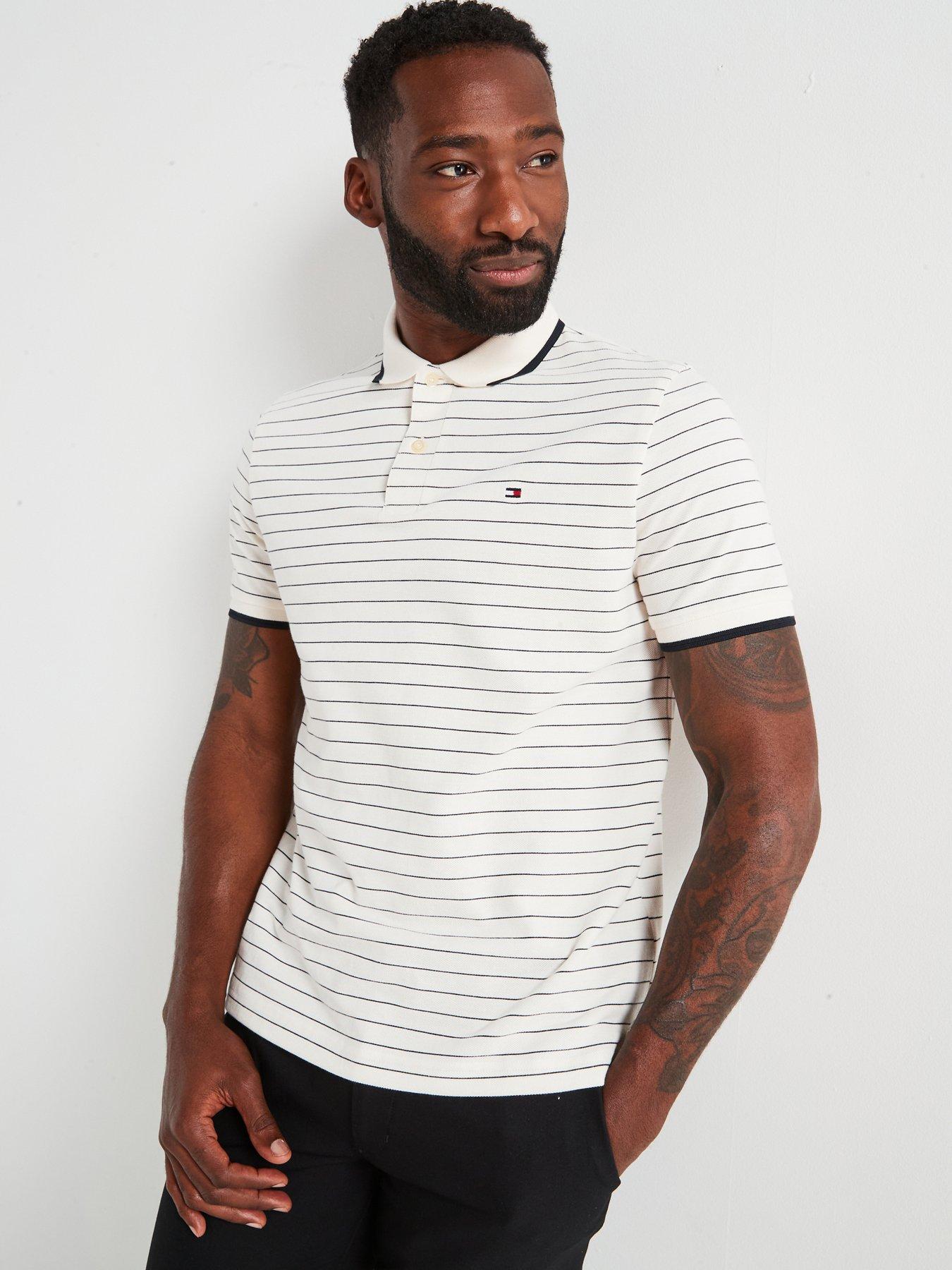 tommy-hilfiger-regular-fit-oxford-stripe-polo-shirt-cream